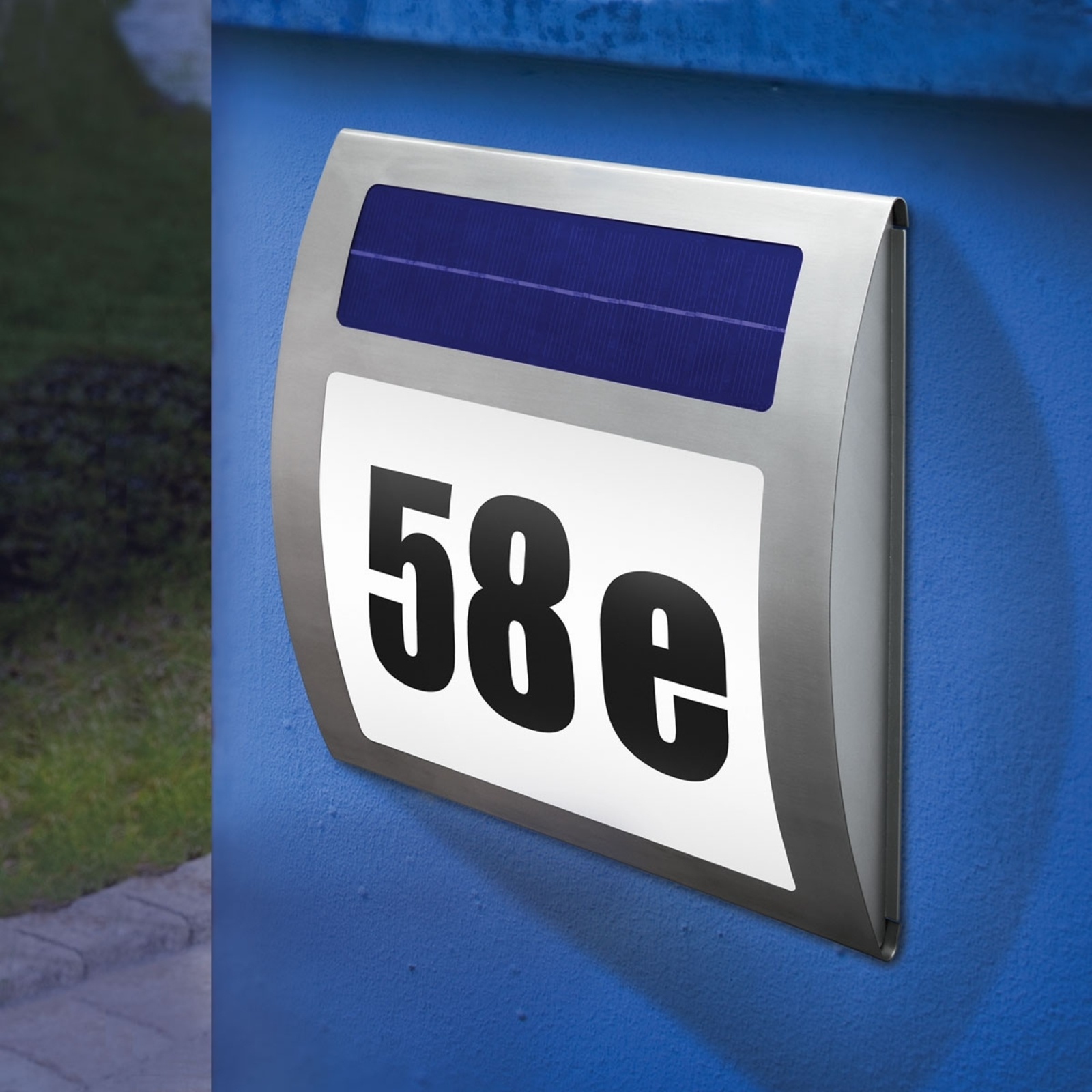 Esotec Solar house number light Wave, Stainless steel, plastic, W: 28 cm, H: 28 cm