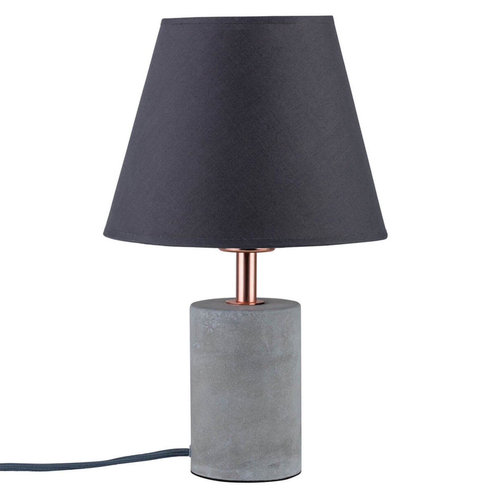 Текстилна настолна лампа Paulmann Tem с бетонна основа