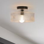 Lampa sufitowa Lorenzo, przezroczysta/czarna, Ø 28 cm, szkło