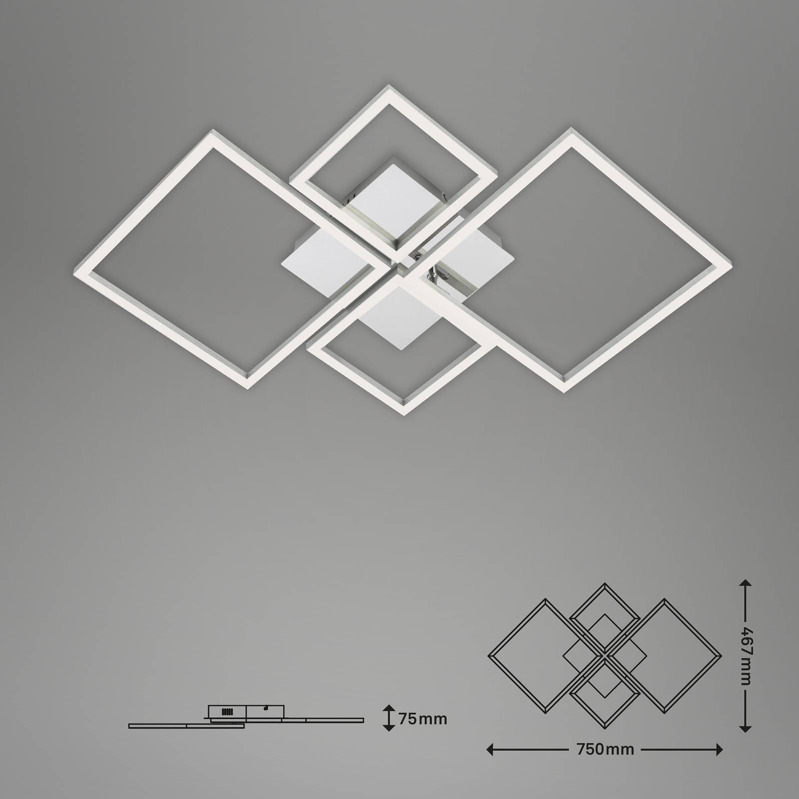 Lampa sufitowa LED Frame, CCT, 4-punktowa, aluminium