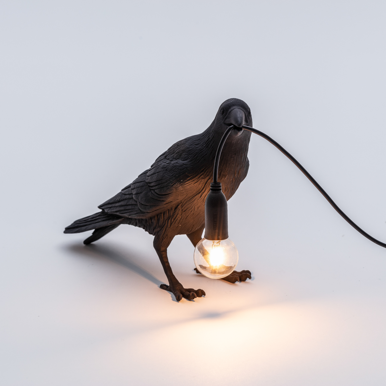 LED decoratie-tafellamp Bird Lamp, wachtend, zwart
