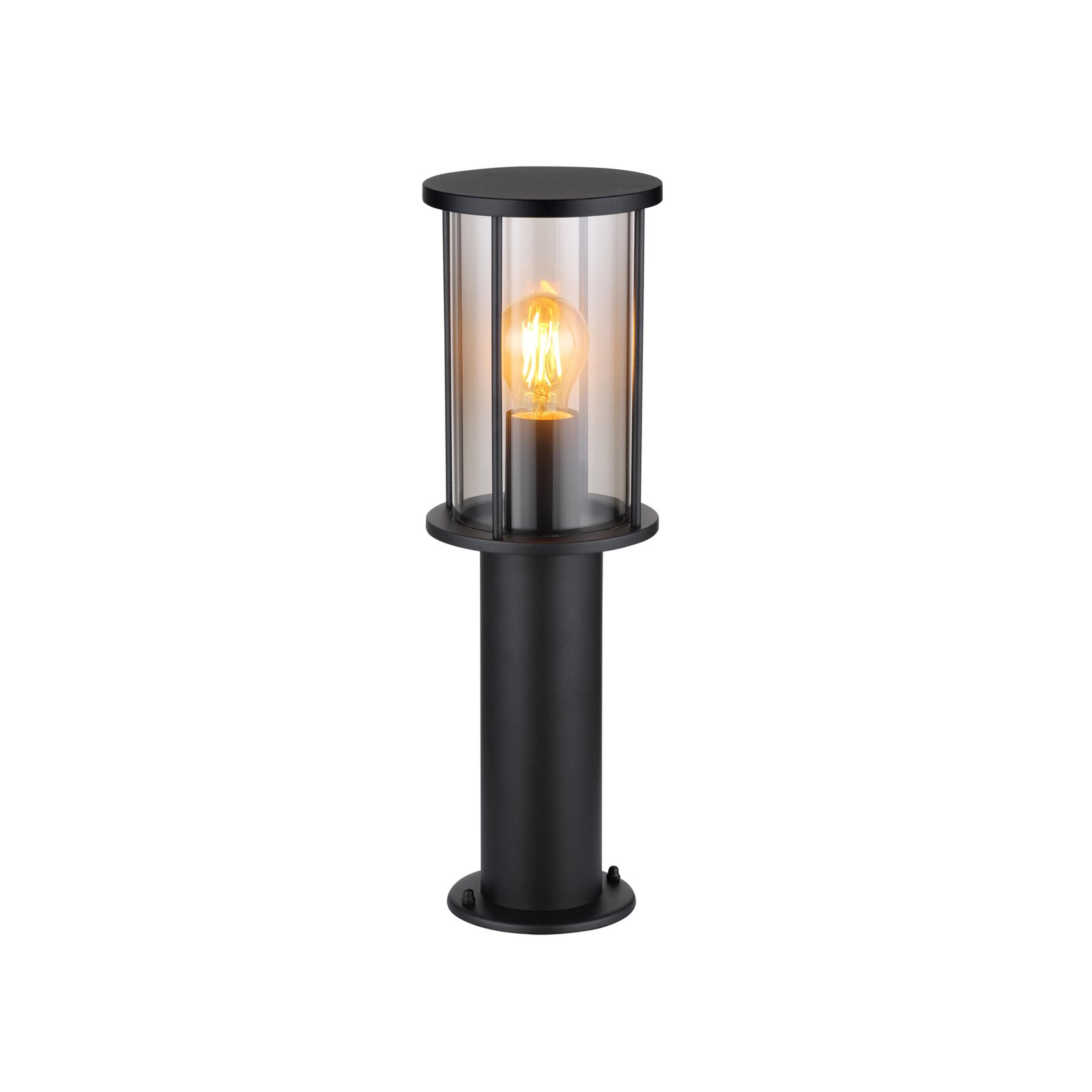 Luminaire pour socle Gracey, hauteur 45 cm, noir, inox, IP54
