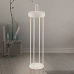 JUST LIGHT. Lámpara de mesa LED recargable Anselm gris-beige 50cm hierro