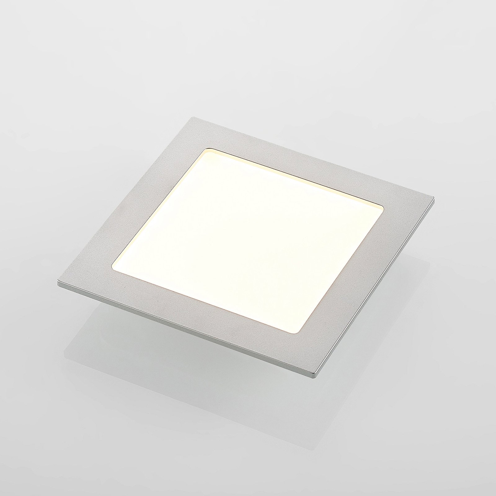 Prios LED vestavné svítidlo Helina, stříbrné, 16,5 cm, stmívatelné