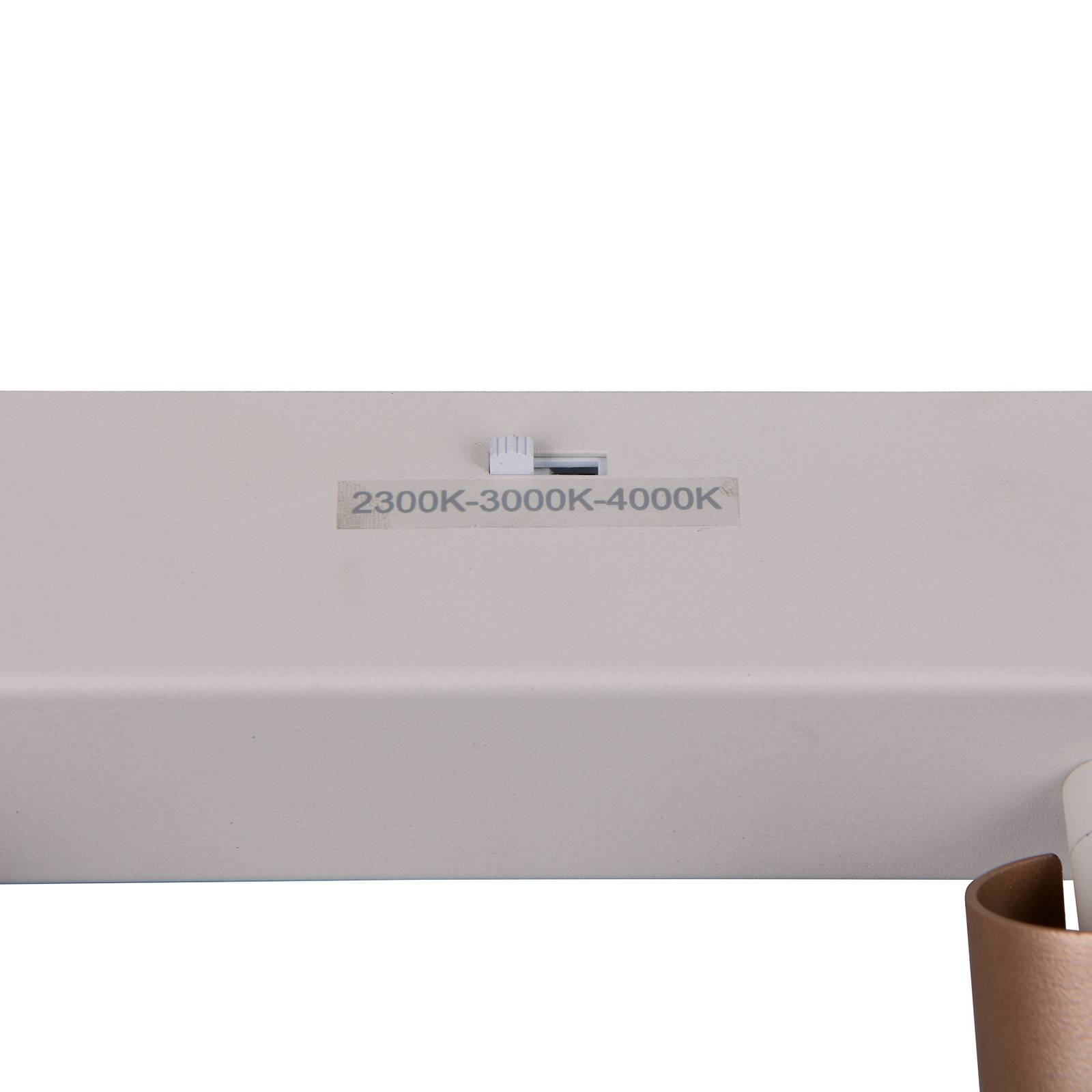 LED-Deckenstrahler Ambala. Länge 44 cm, grau/braun, 3-flg. günstig online kaufen