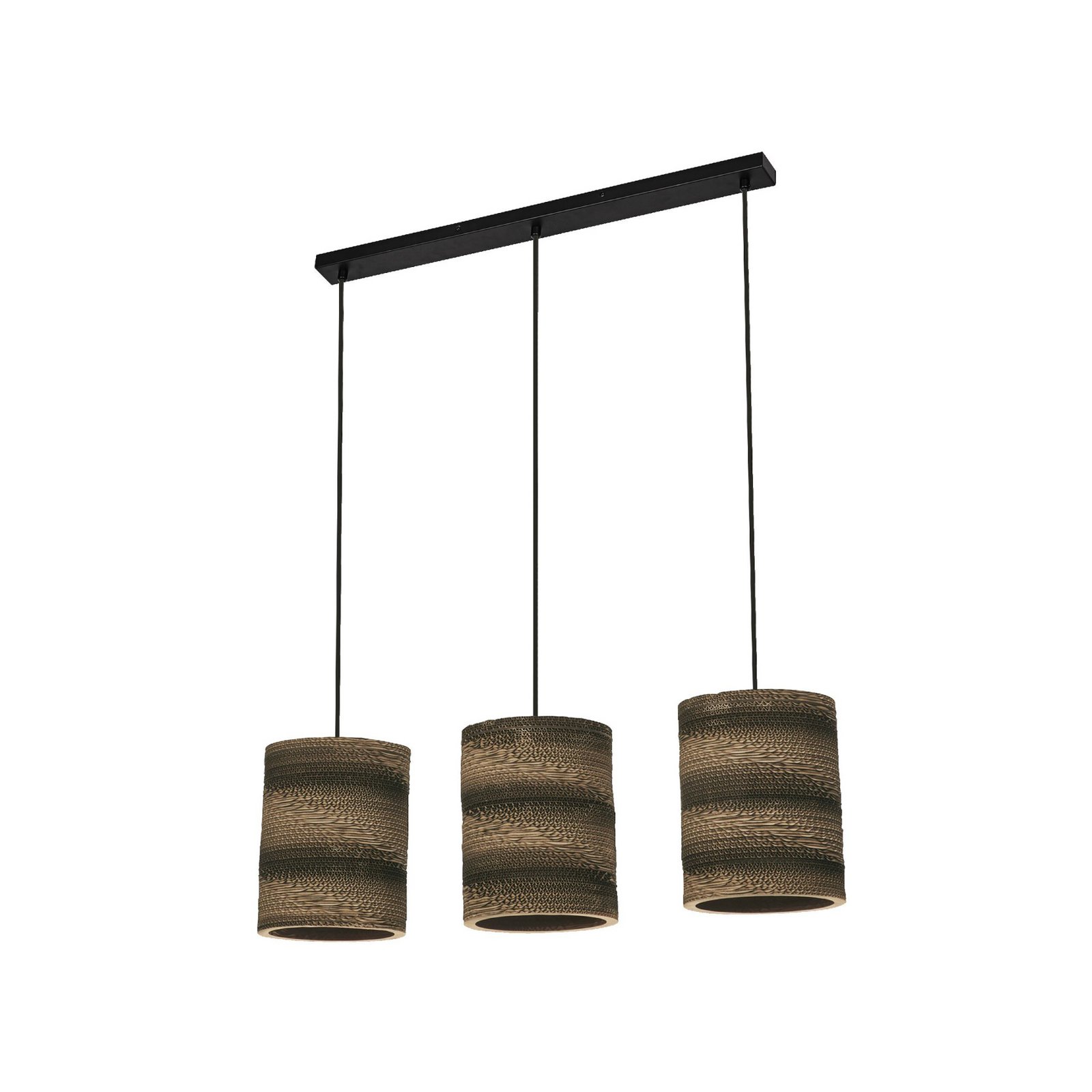 OSRAM Hängelampe CYLINDER, 3-flg., braun, Ø 20 cm, Wellpappe