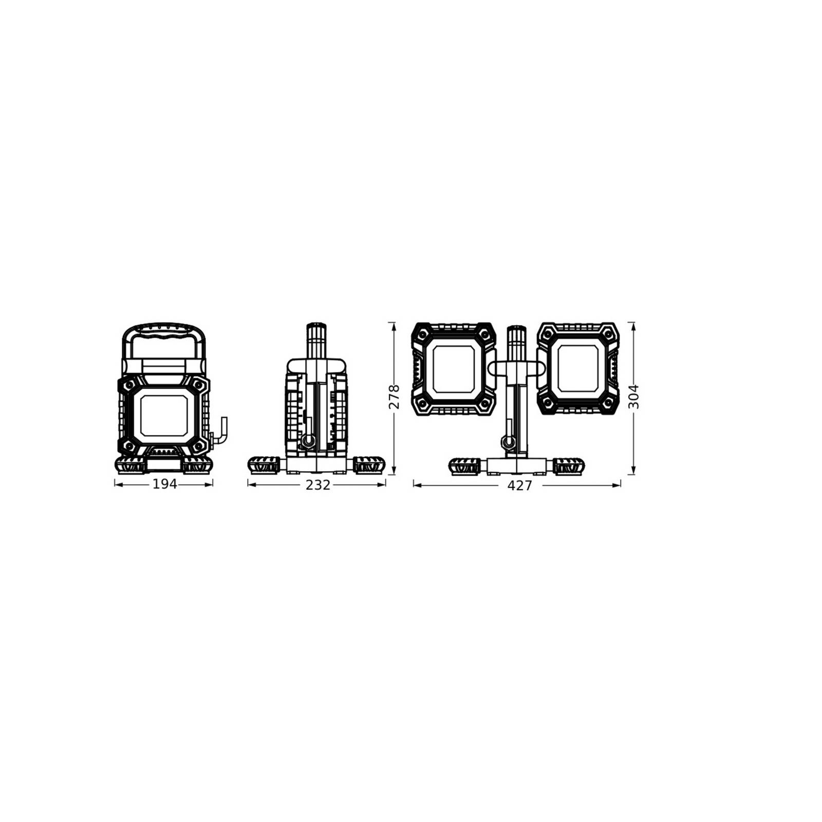 Lampa robocza LED OSRAM VALUE FLEX, czarna, IP65, 2 x 30 W