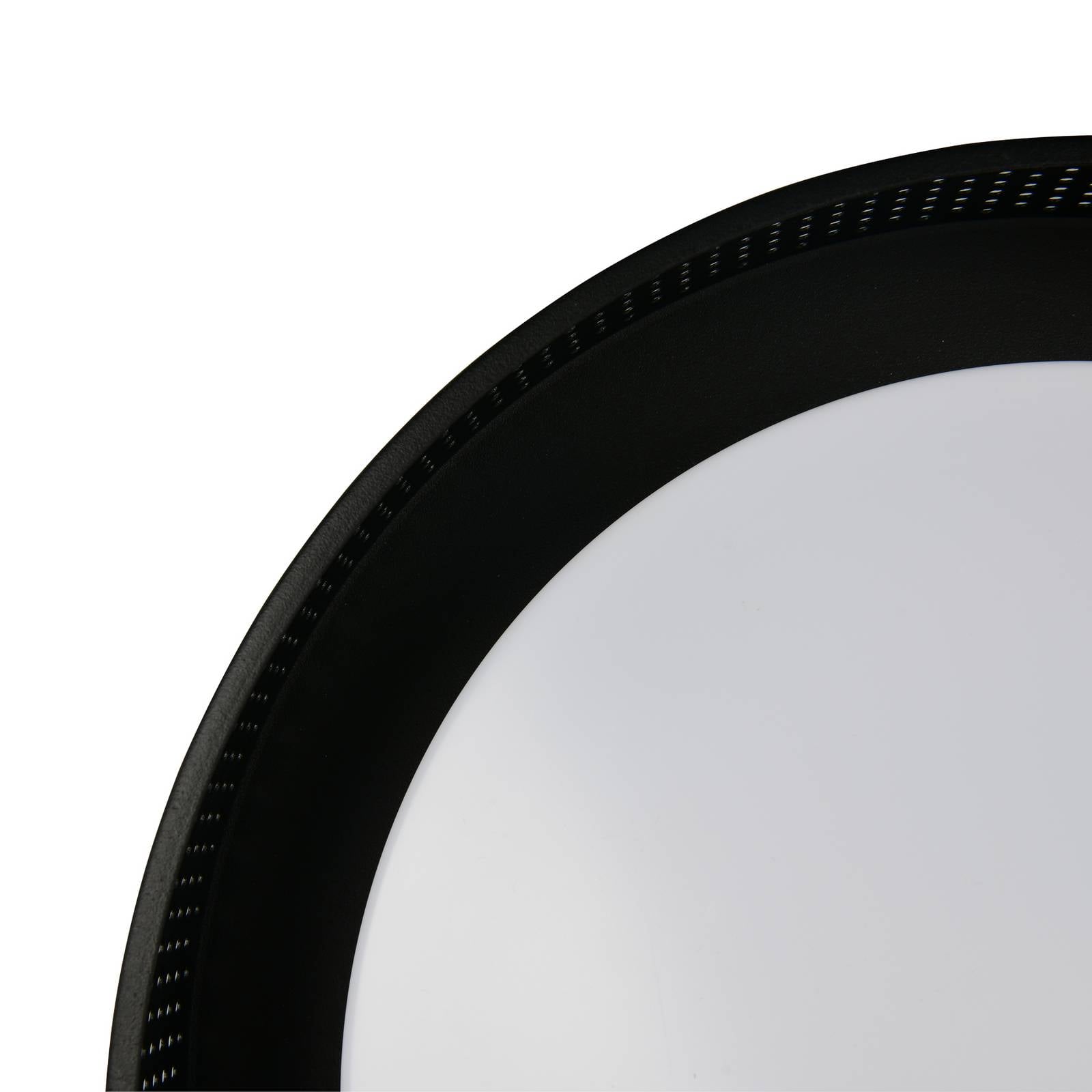 LED-taklampe Filippo, matt svart, Ø 33 cm, metall, CCT, IP44