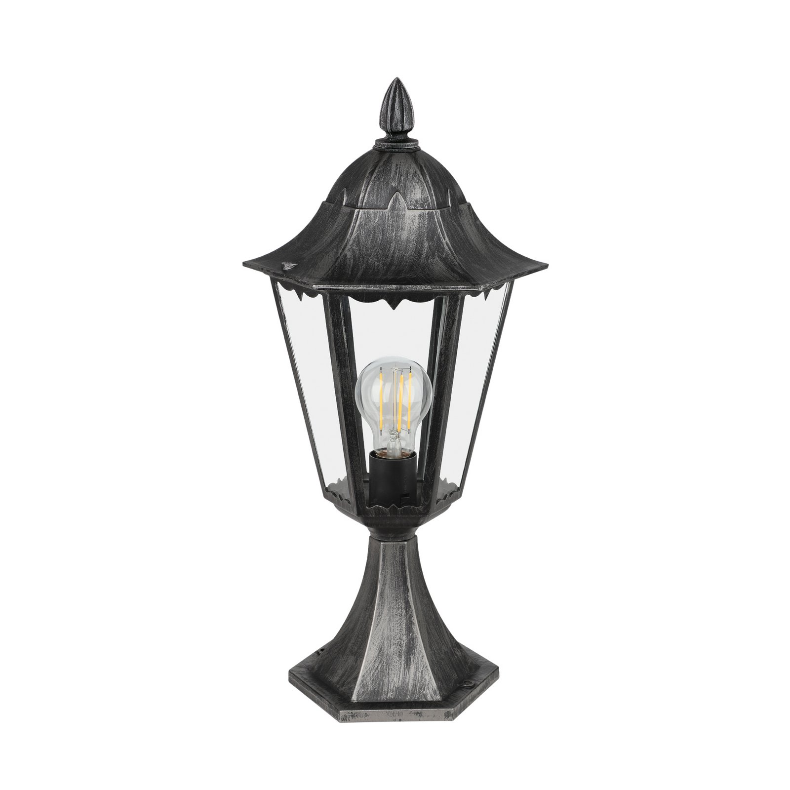 Sockellampe Navedo, schwarz/silber, Höhe 47 cm