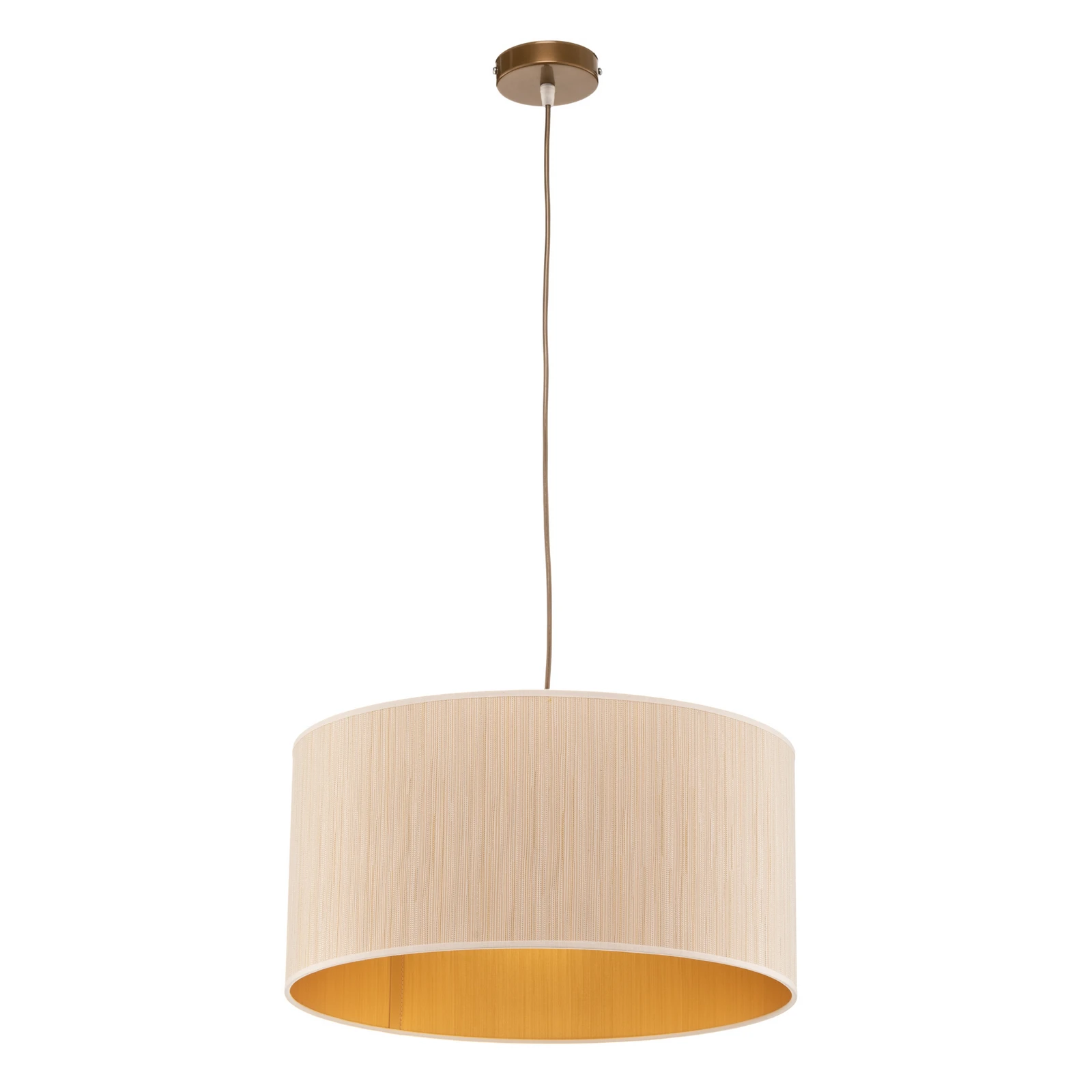 Hanglamp Essex, gestructureerde stof, goud