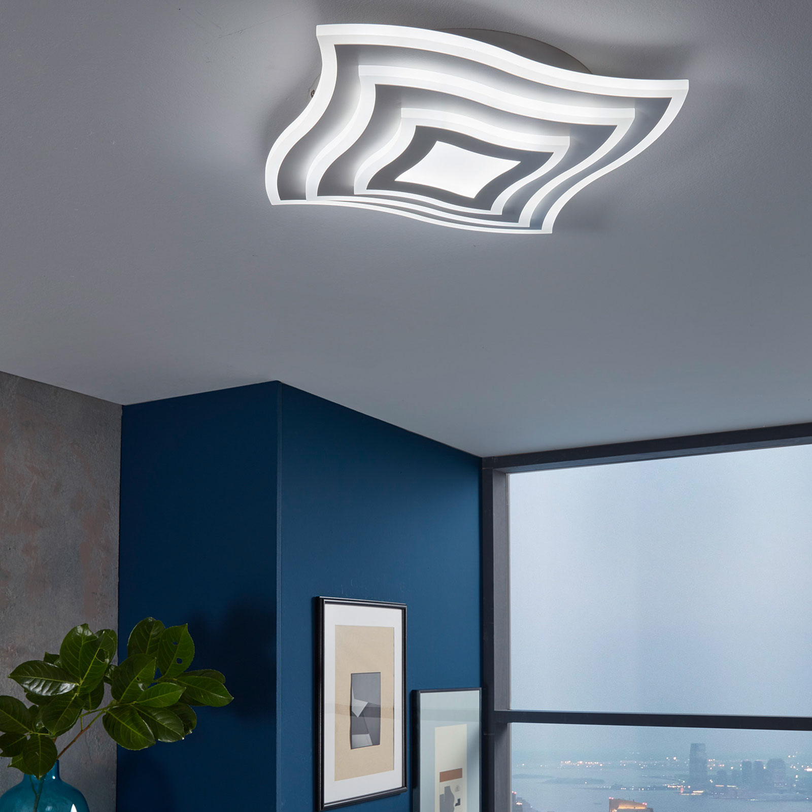 Stropné svietidlo Gorden LED s diaľkovým ovládaním, rám