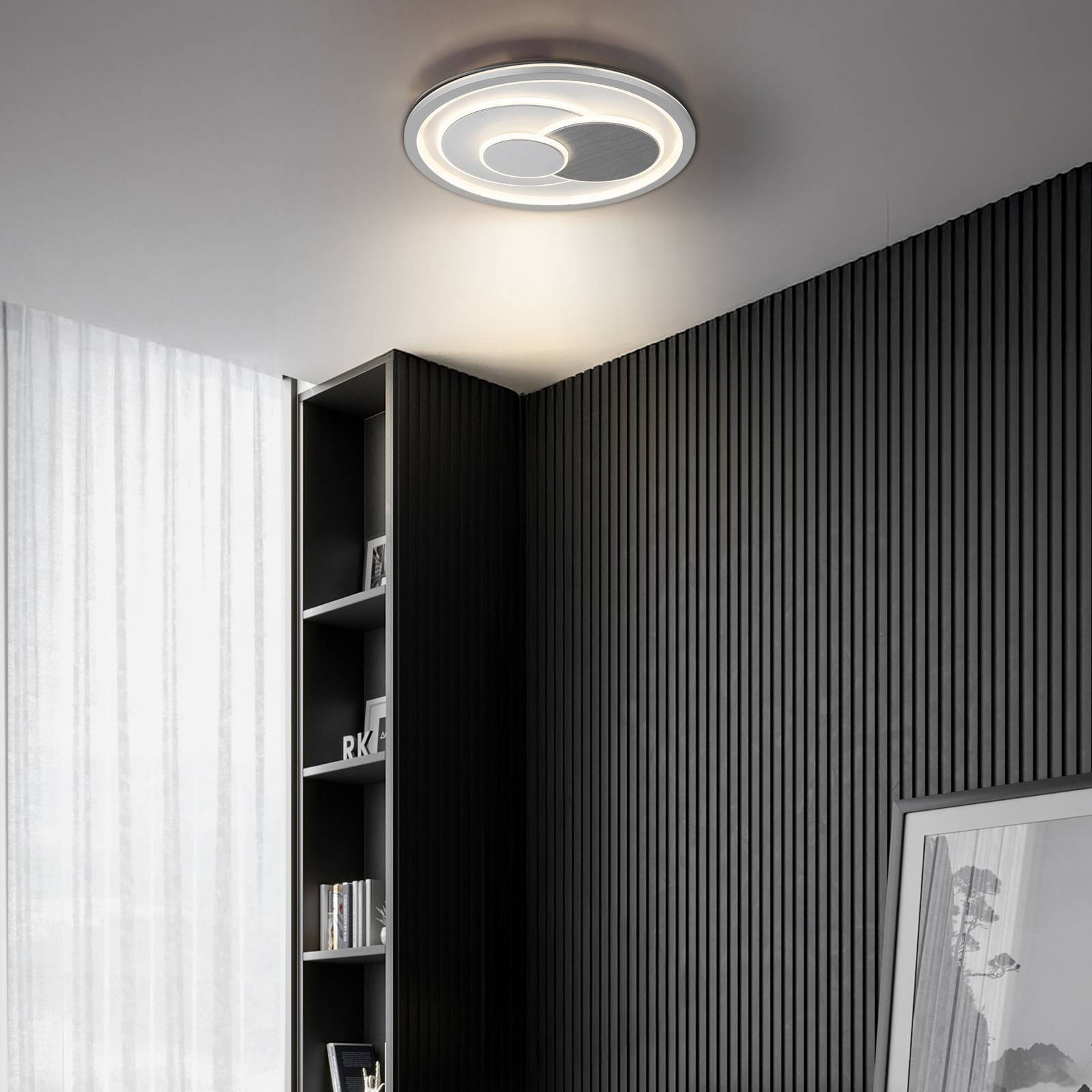  Globo Globo Ruiz I Led Ceiling Light, White/silver, ø 48 Cm, Cct 
