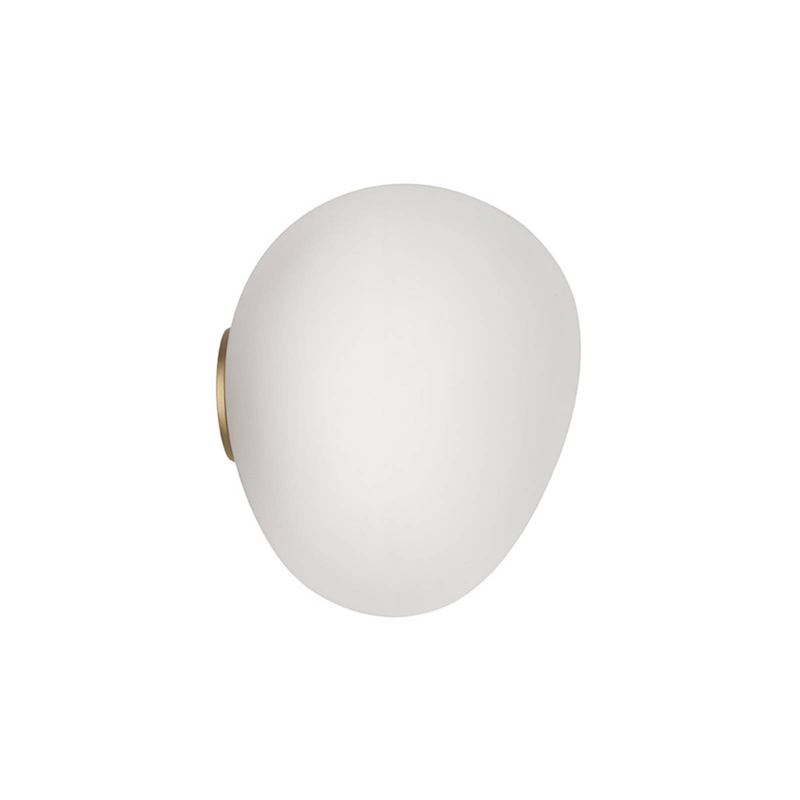FOSCARINI Foscarini Gregg midi LED wall light, IP44, gold, for Living / Dining Room, handblown glass, metal, 8.5 W, energy efficiency: A+, W: 17 cm, H: 21 cm