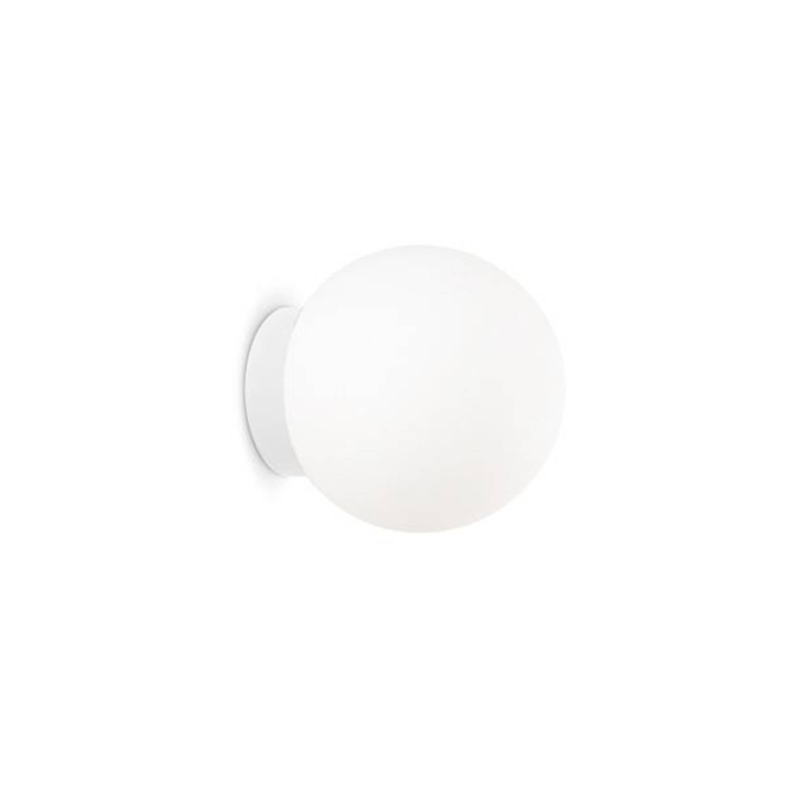 Ideal Lux Wandleuchte Mapa, Ø 10 cm, Opalglas, weiß, Kugel