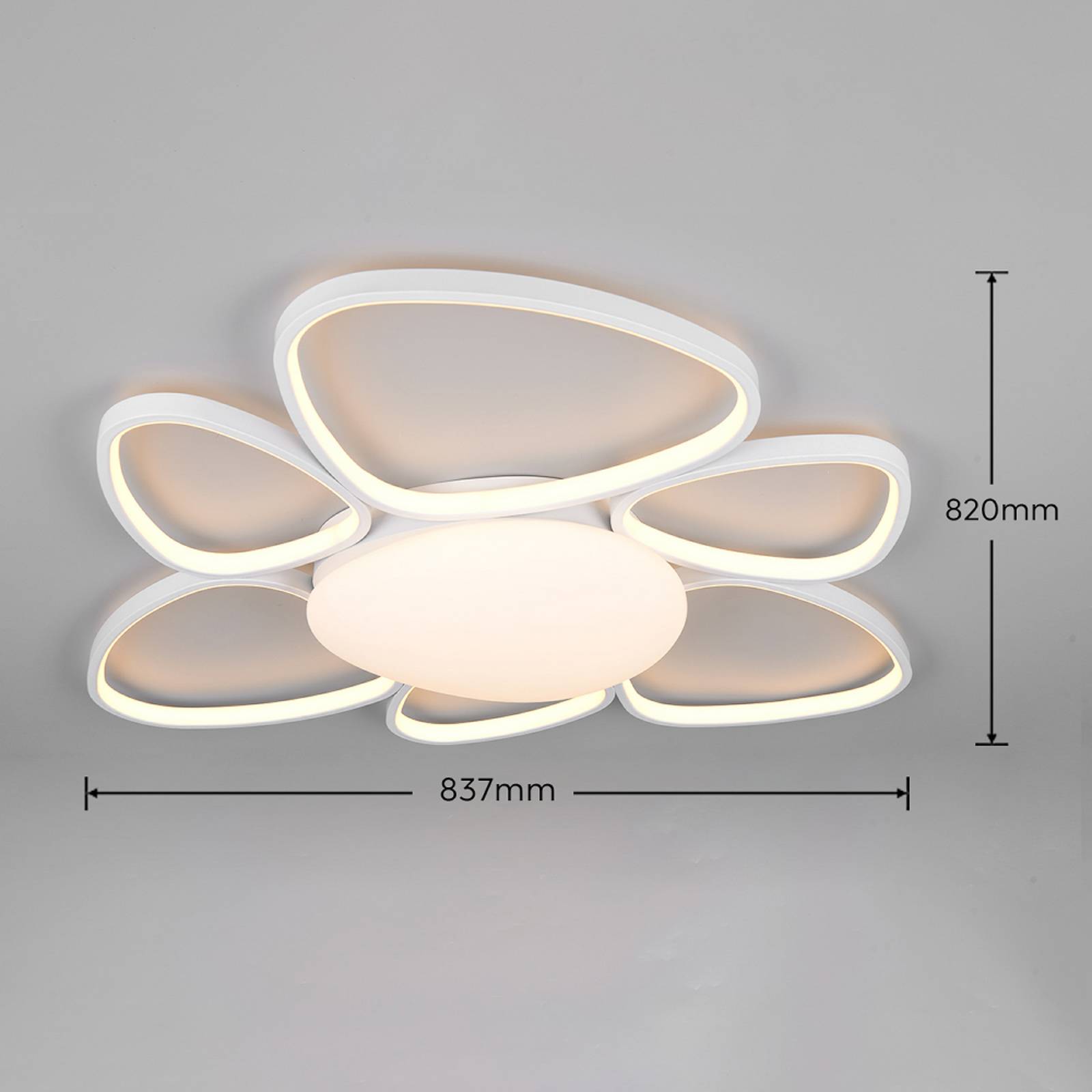 Trio Lighting LED plafondlamp Amelio, wit, 85 cm, CCT, afstandsbediening