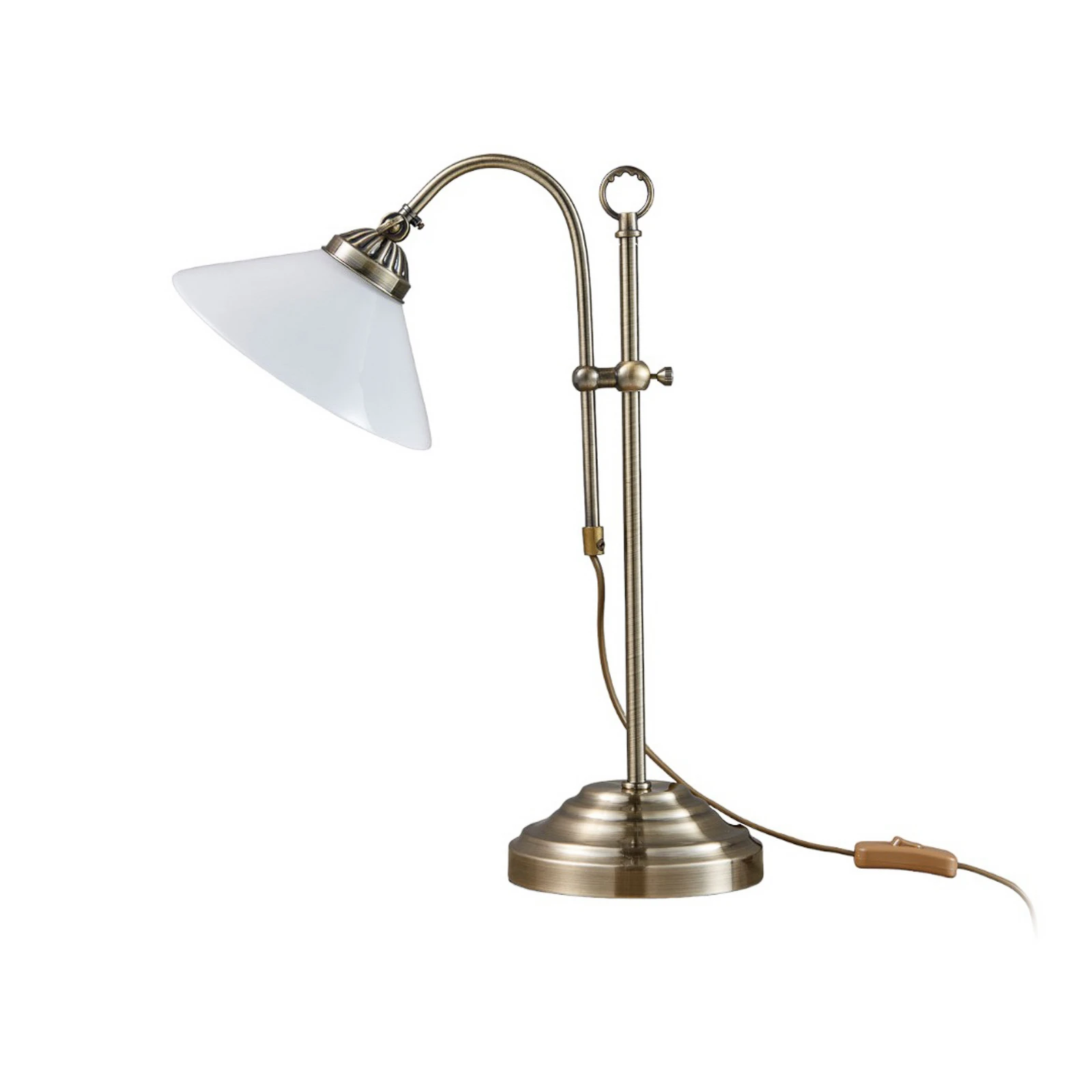 Lampe à poser Lindby Otis, laiton vieilli, verre, 60 cm, E14