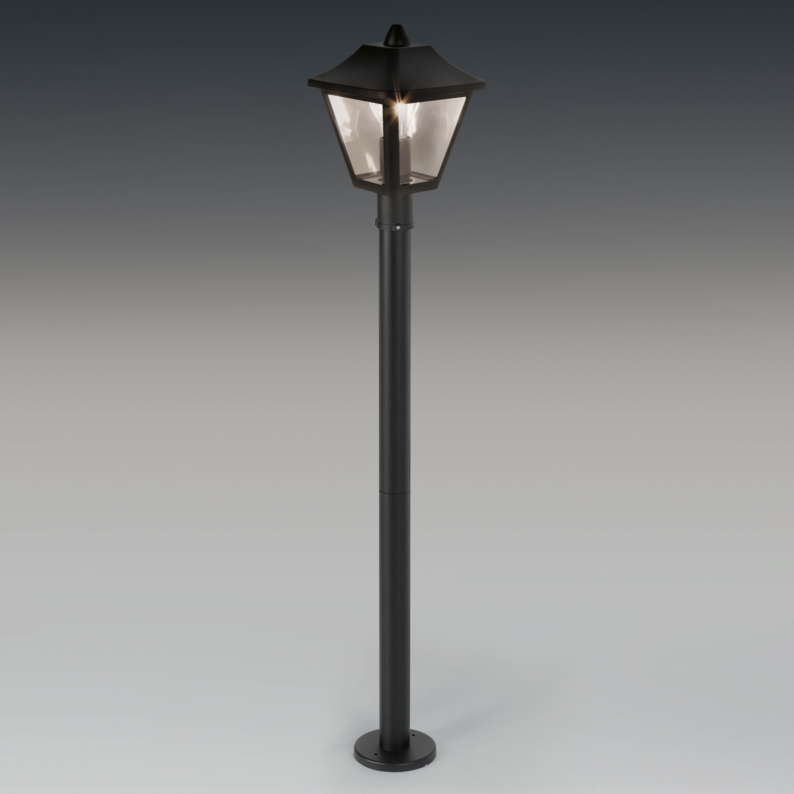 LEDVANCE Endura Classic path light black aluminium, aluminium, polycarbonate, E27, 60 W, energy efficiency: A++, L: 17 cm, W: 17 cm, H: 100 cm