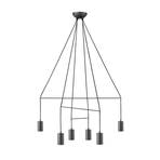Hanglamp Imbria, 6-lamps, lengte 93cm, zwart