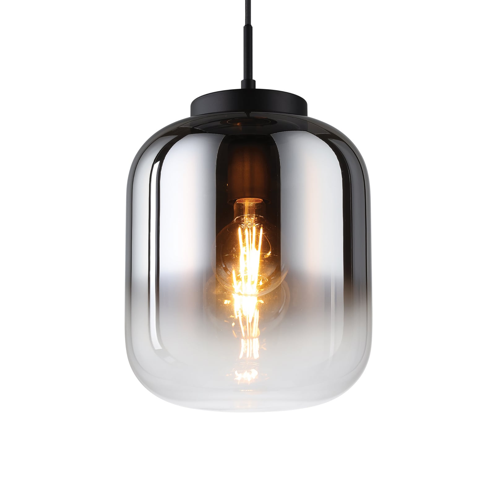 Bulciago hanging light, black/clear, Ø 25 cm - Stars of Light