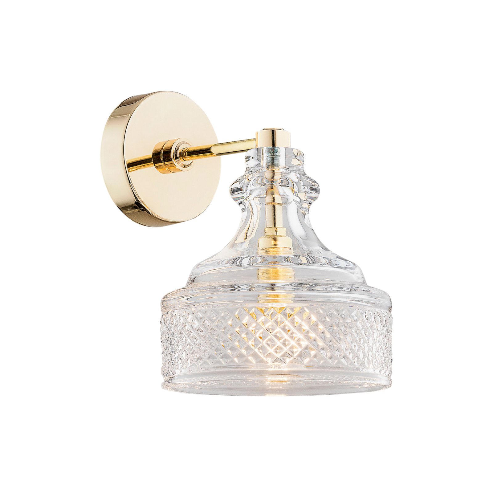 Crosby wall light, beautiful glass lampshade