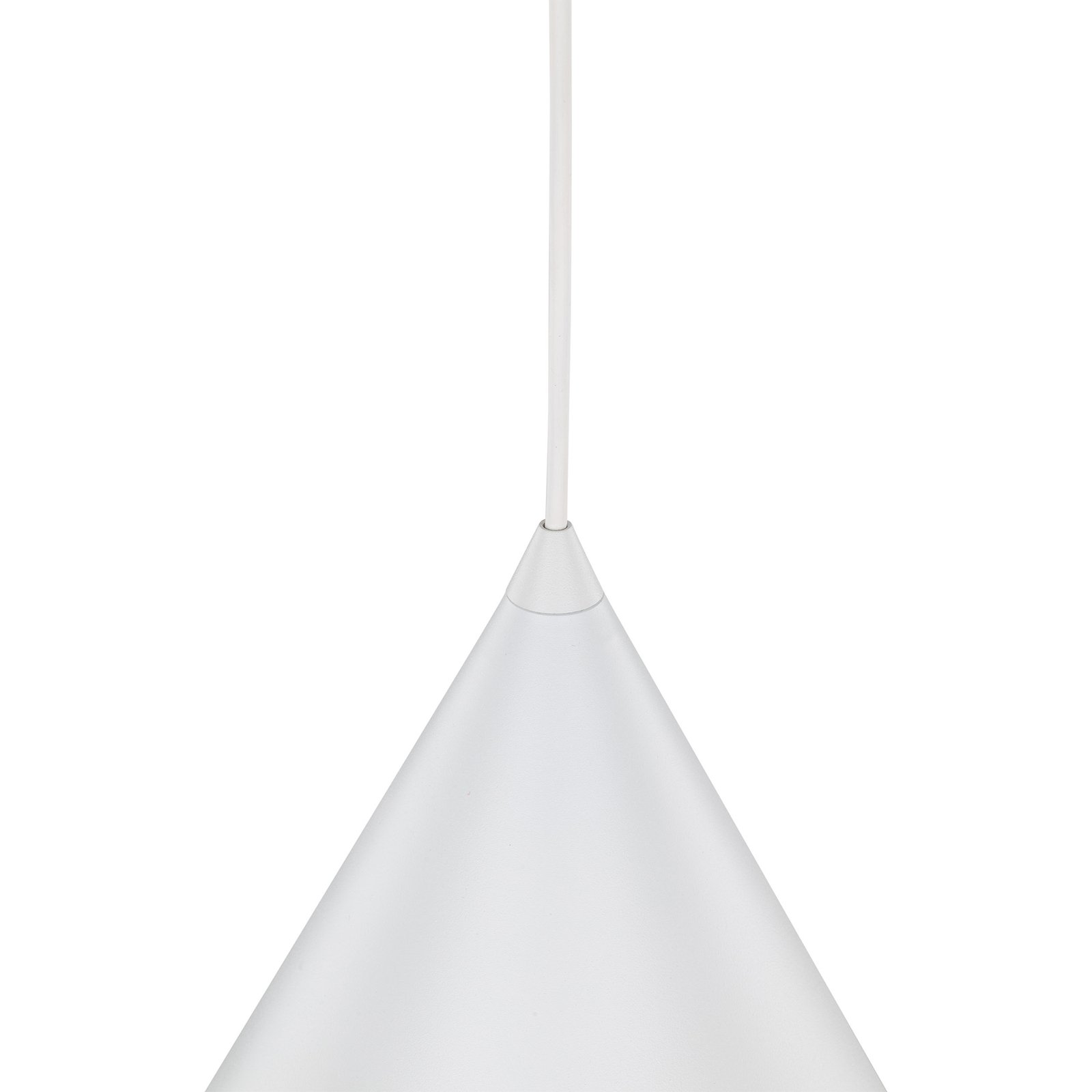 Висяща лампа Cono, бяла, Ø 25 cm, стомана, единична светлина