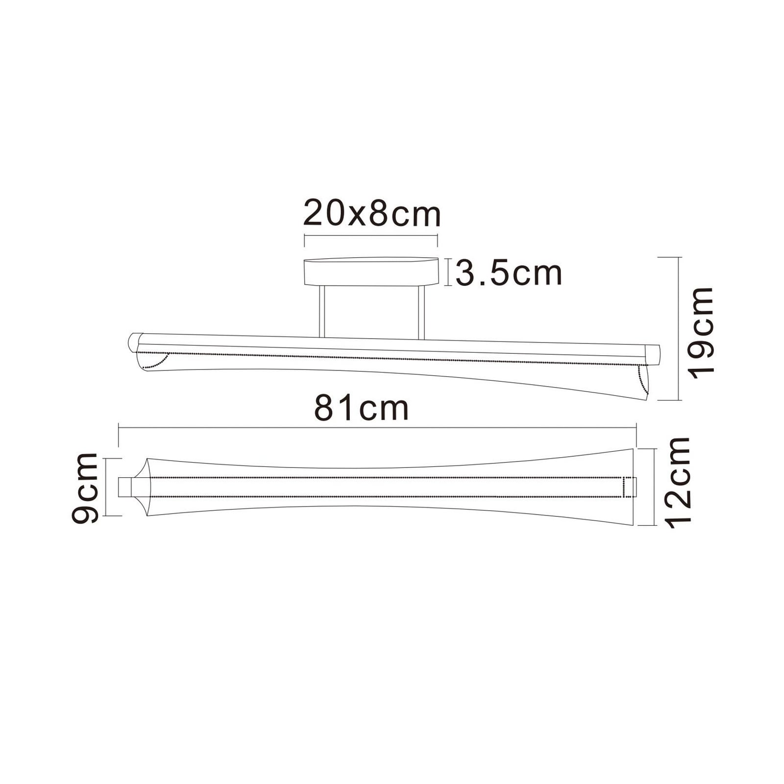 Plafonnier LED Malinda, transparent/anthracite, 81 cm de long, CCT Plafonnier LED Malinda, transparent/anthracite, 81 cm de long, CCT