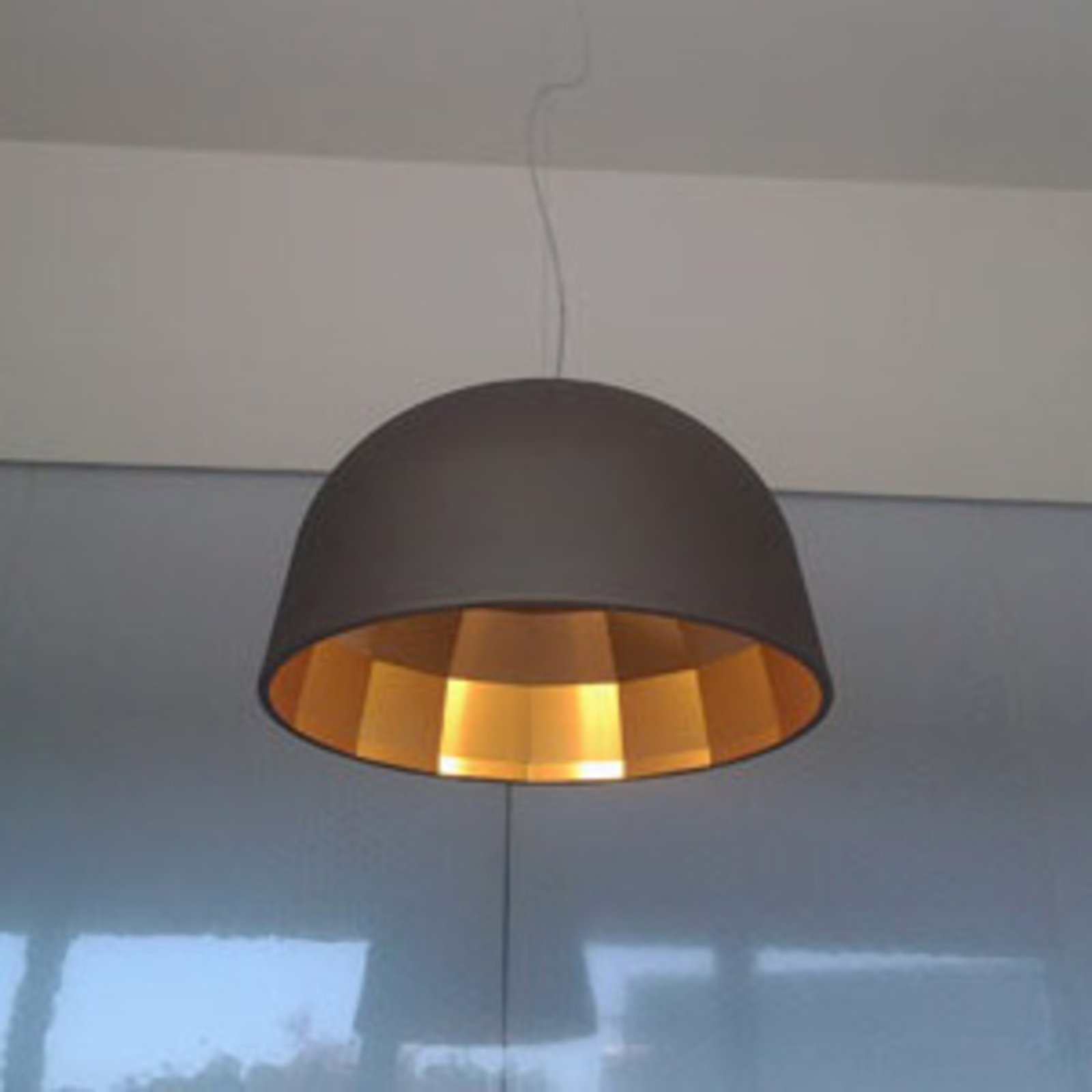 Oluce Designer LED hanging light Empty in brown, for Living / Dining Room, aluminium, 17.5 W, energy efficiency: A+, H: 32 cm