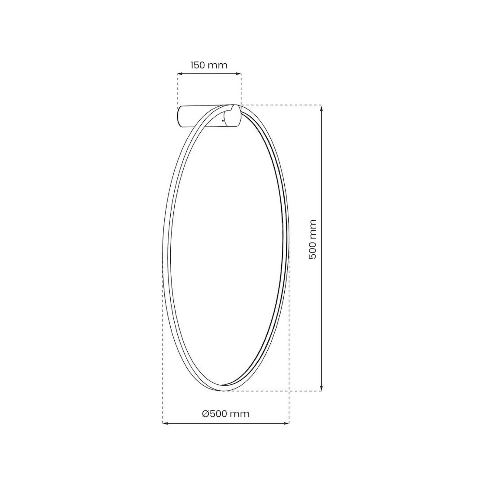 Kinkiet LED Saturno, złoty, Ø 50 cm, metal, 4000 K