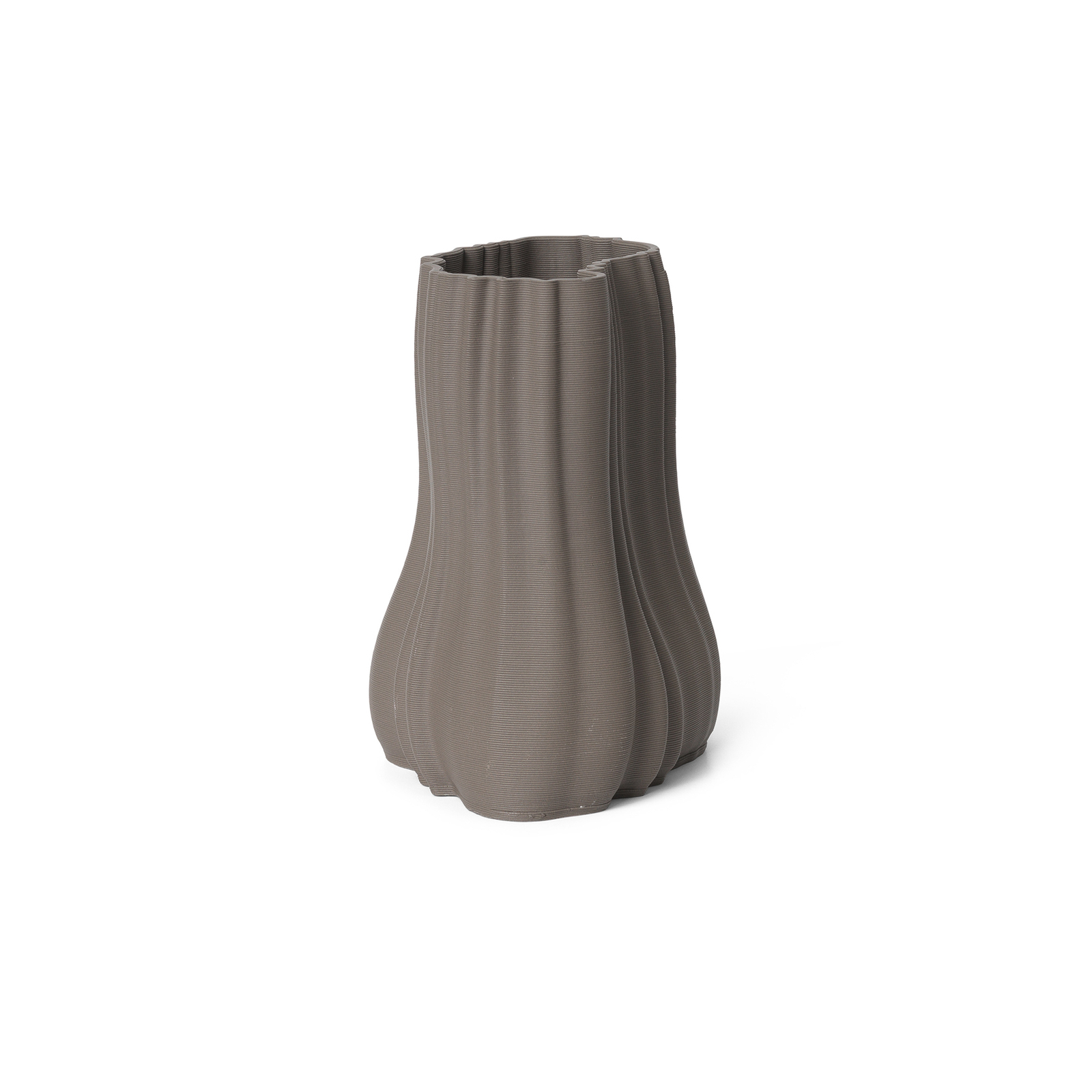 ferm LIVING Moire-vase, antrasitt, høyde 20 cm, leire