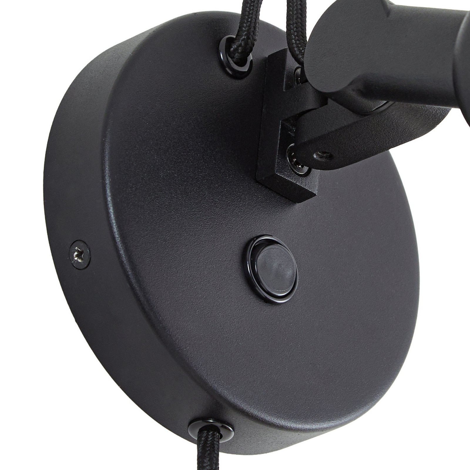 Lucande Applique Silka, 14 cm, nera, flessibile, spina