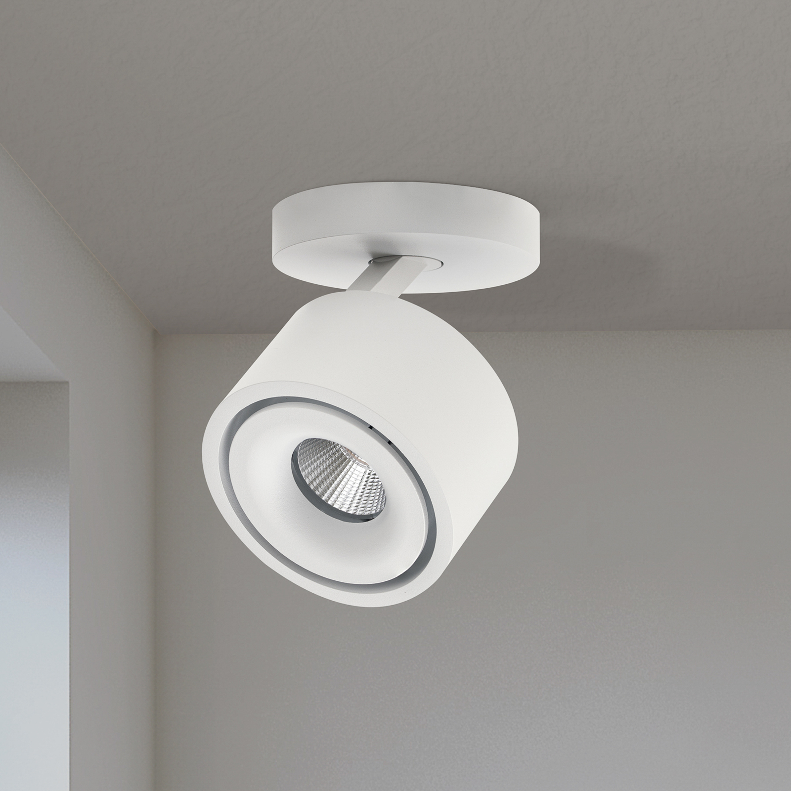 Spot pour plafond LED Specter, blanc, Ø 8,4 cm, aluminium