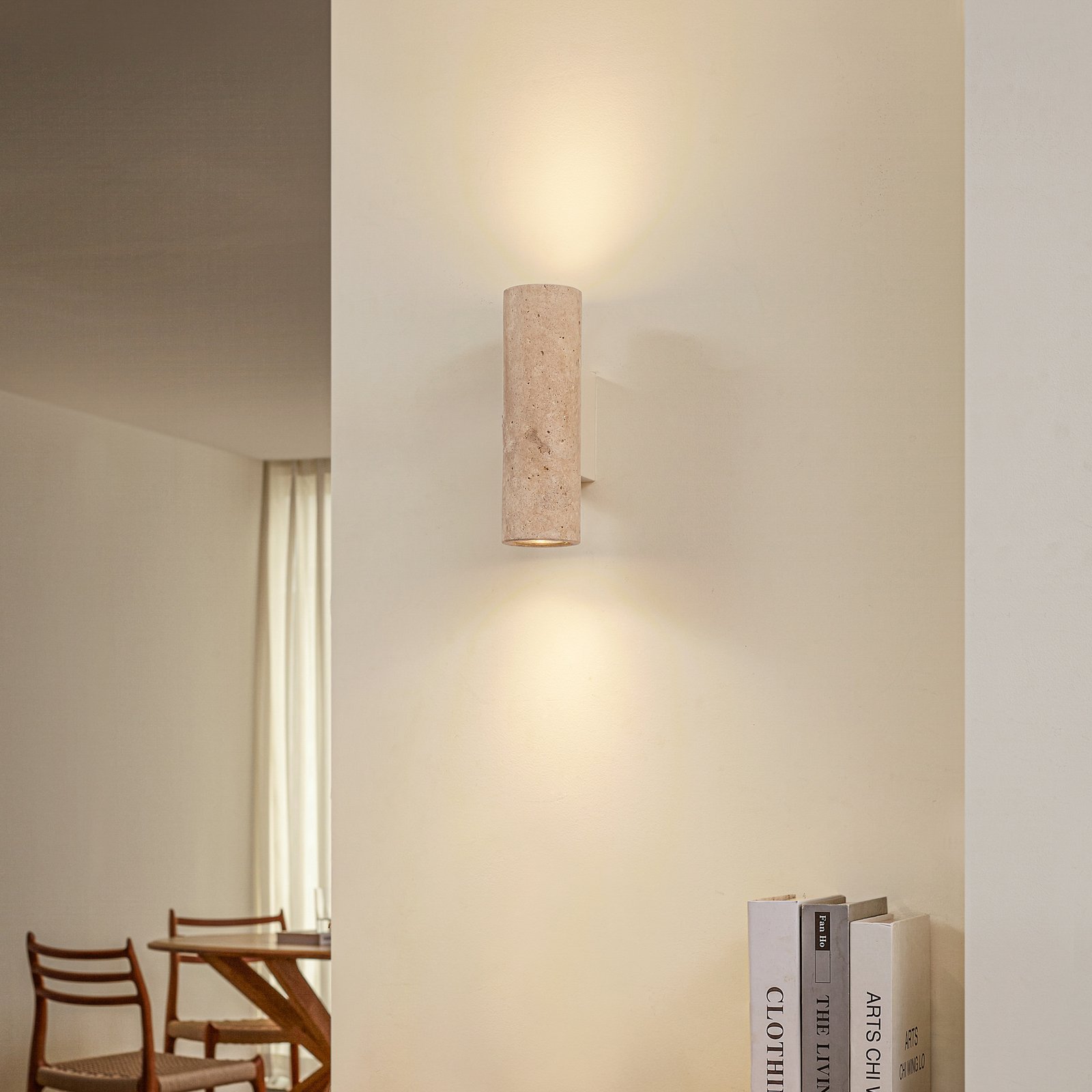 Applique murale Tavira, travertin, pierre, Up/Down - Lucande