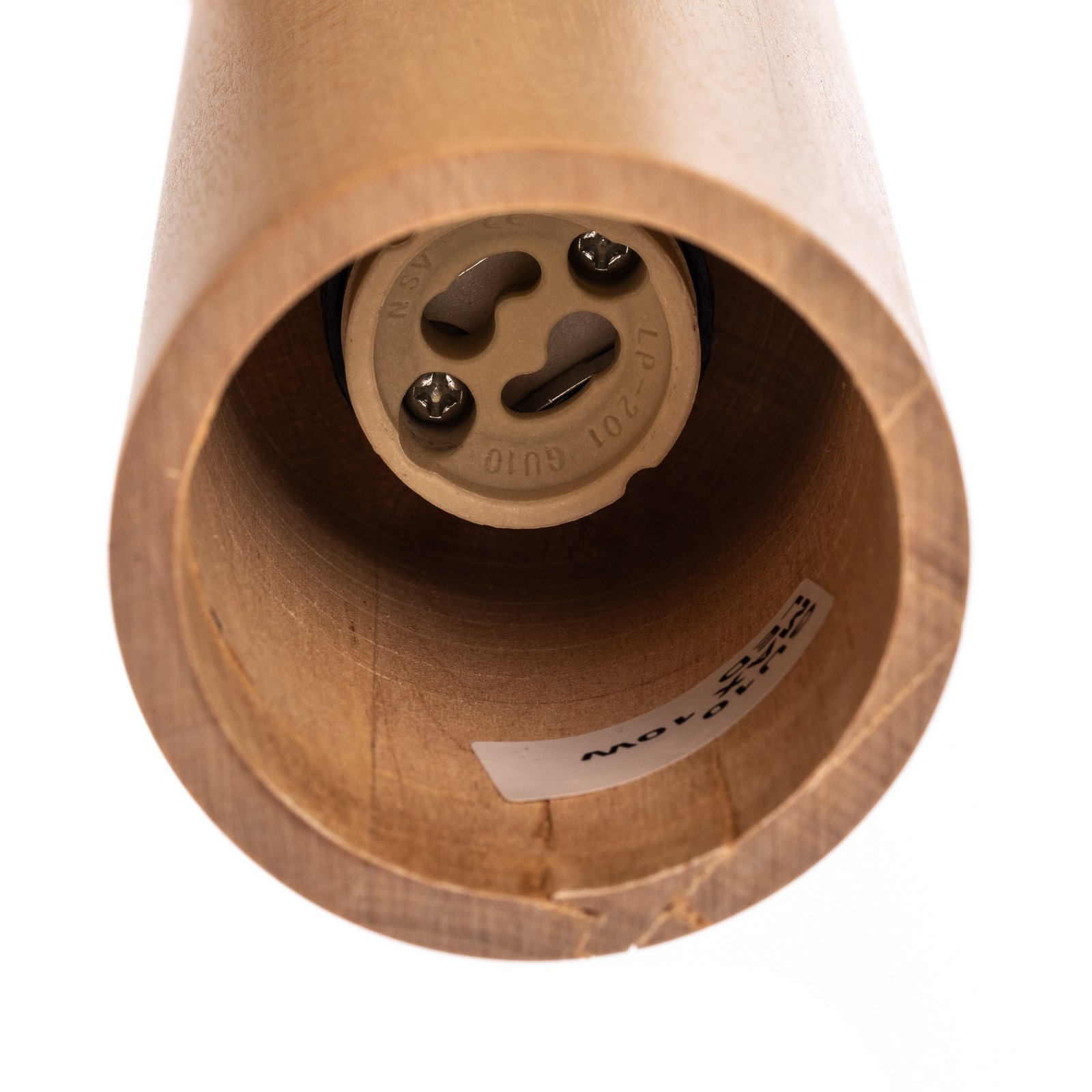 Závesná lampa Tube z dreva, troj-plameňová