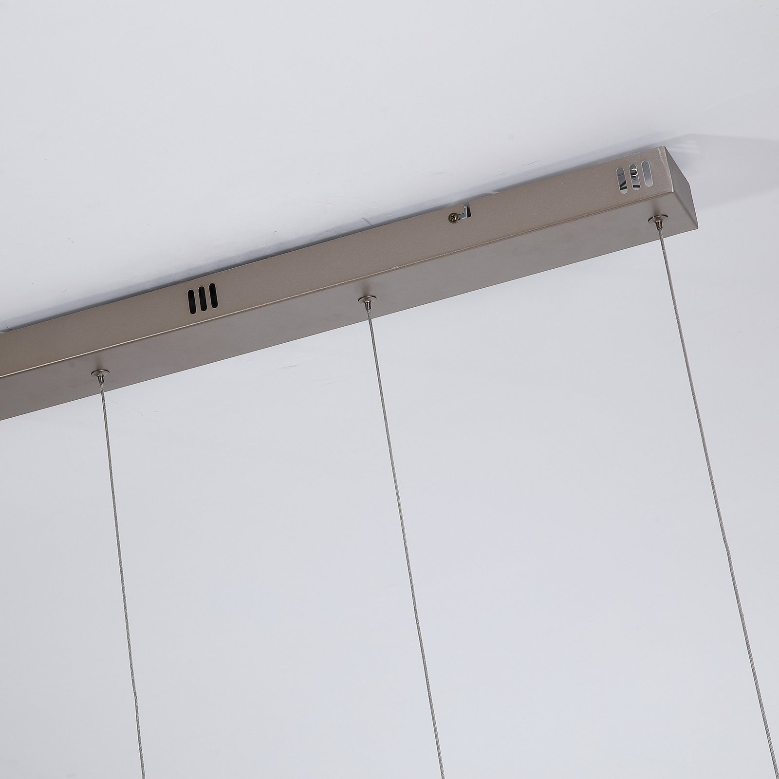 LED-pendellampe Seeds, cremefarvet, længde 75 cm, glas 4 lyskilder