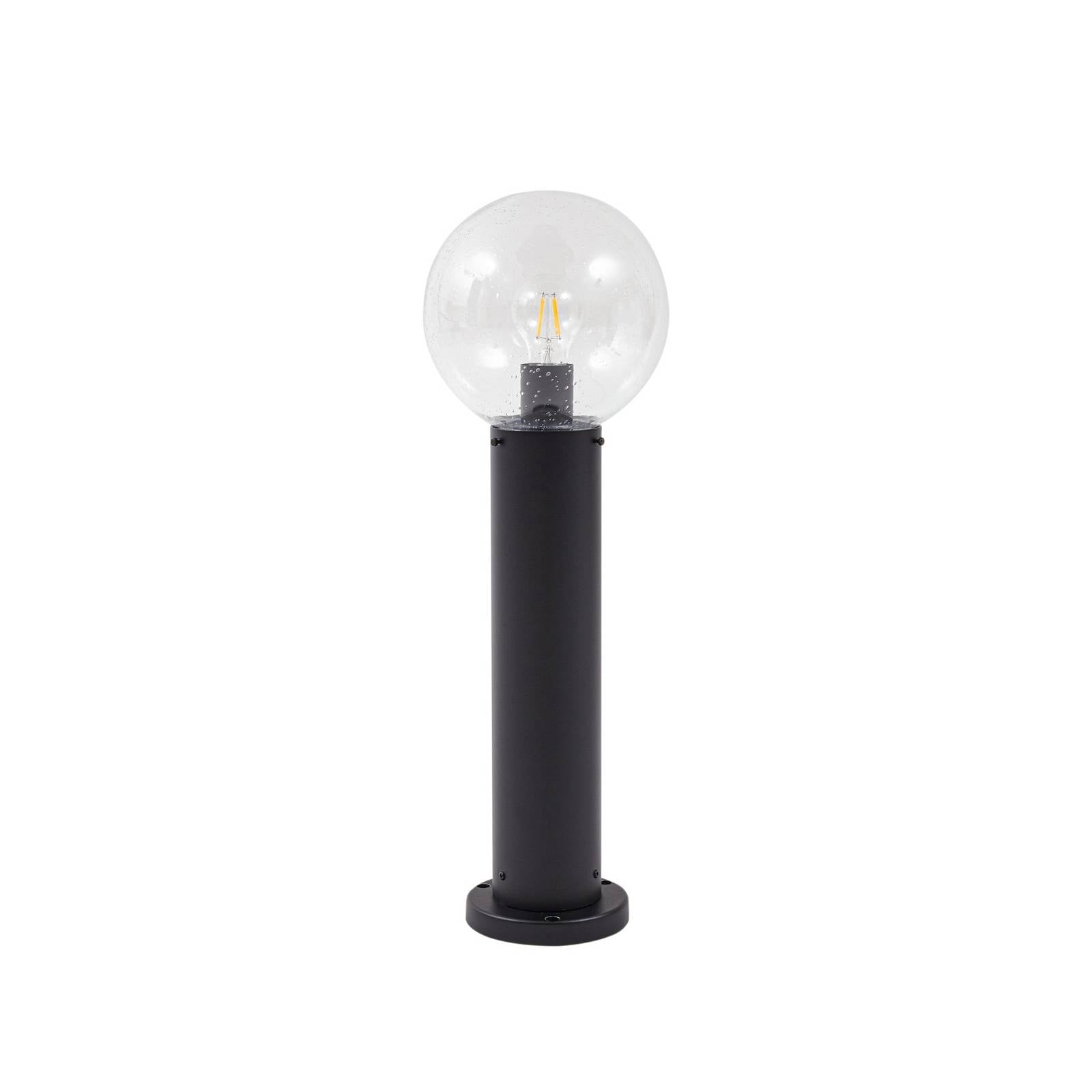 Lindby Sockelleuchte Dangan, schwarz/klar, Höhe 60 cm, Glas