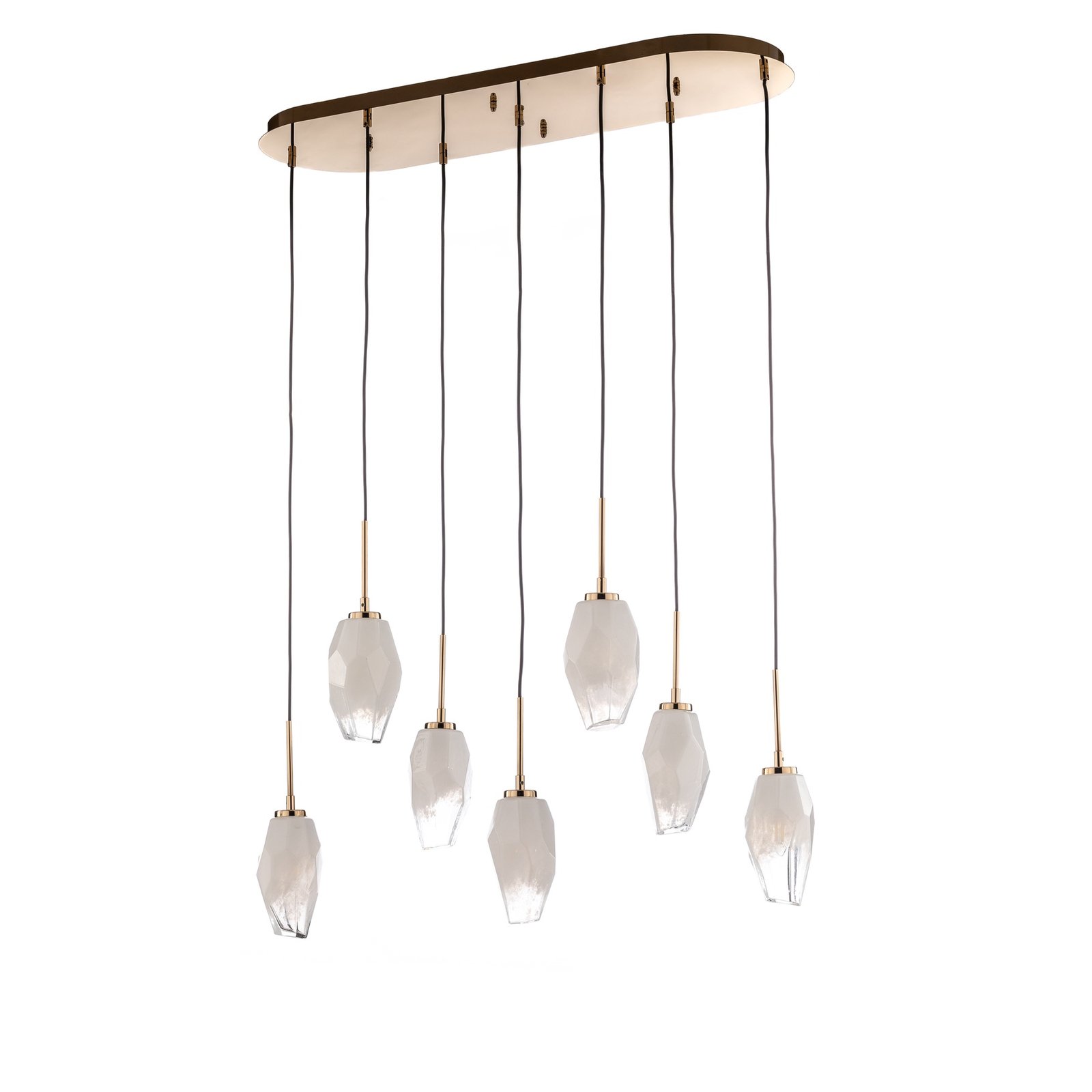 Dame hanging light, gold, 7-bulb