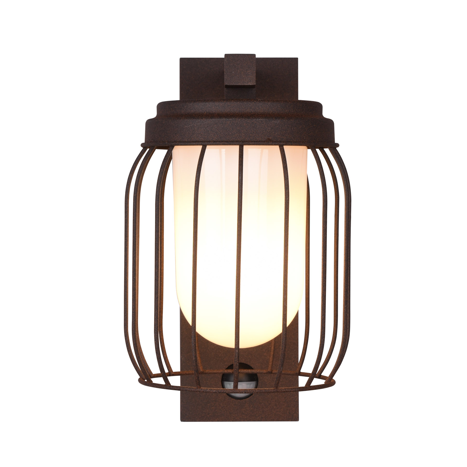 Outdoor wall light Tuela, with motion detector, rust