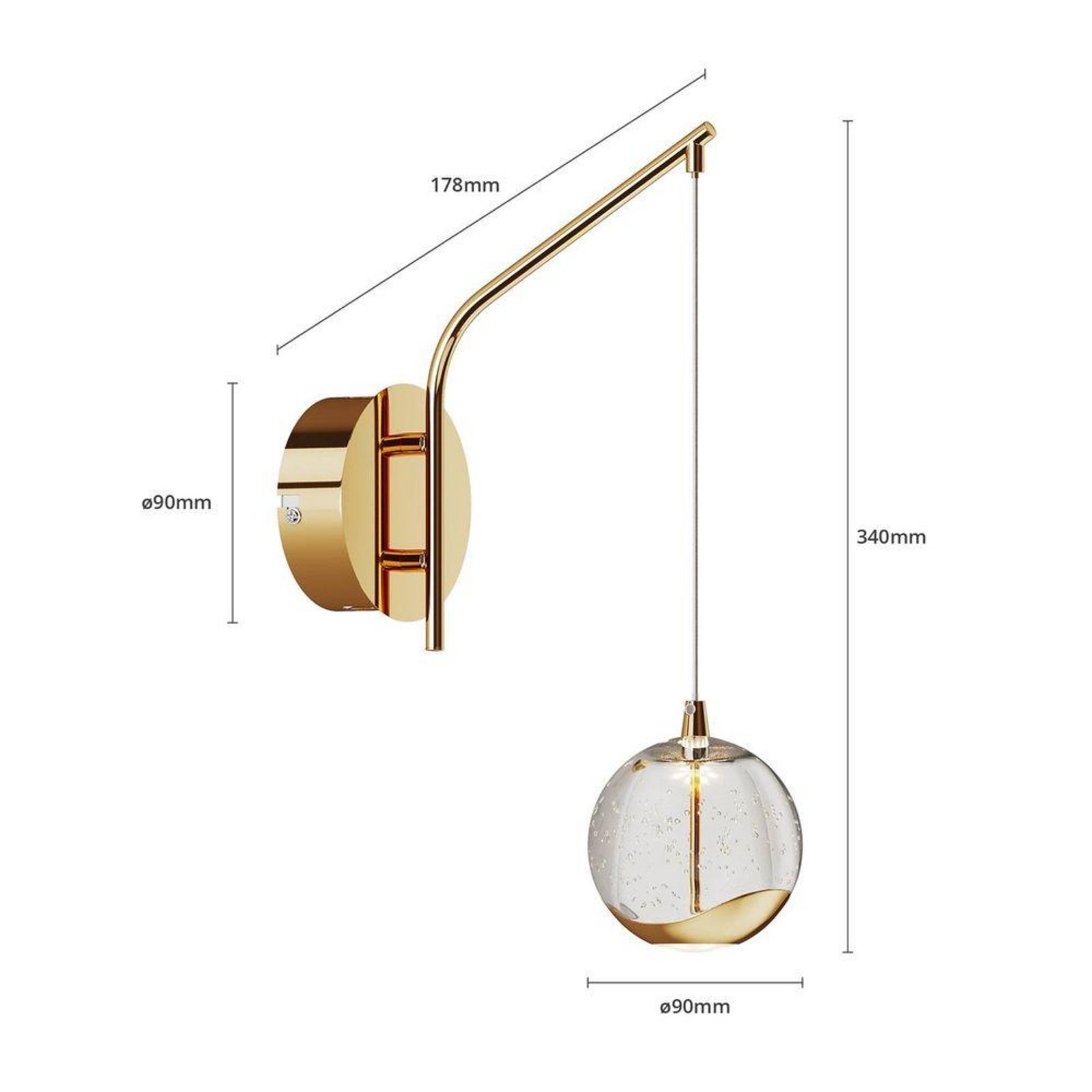 Hayley LEDWall Lamp Gold - Lucande