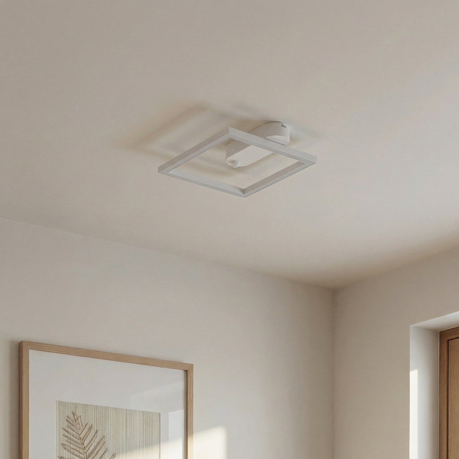 Lampa sufitowa LED Lindby Yulla, biała, czujnik ruchu