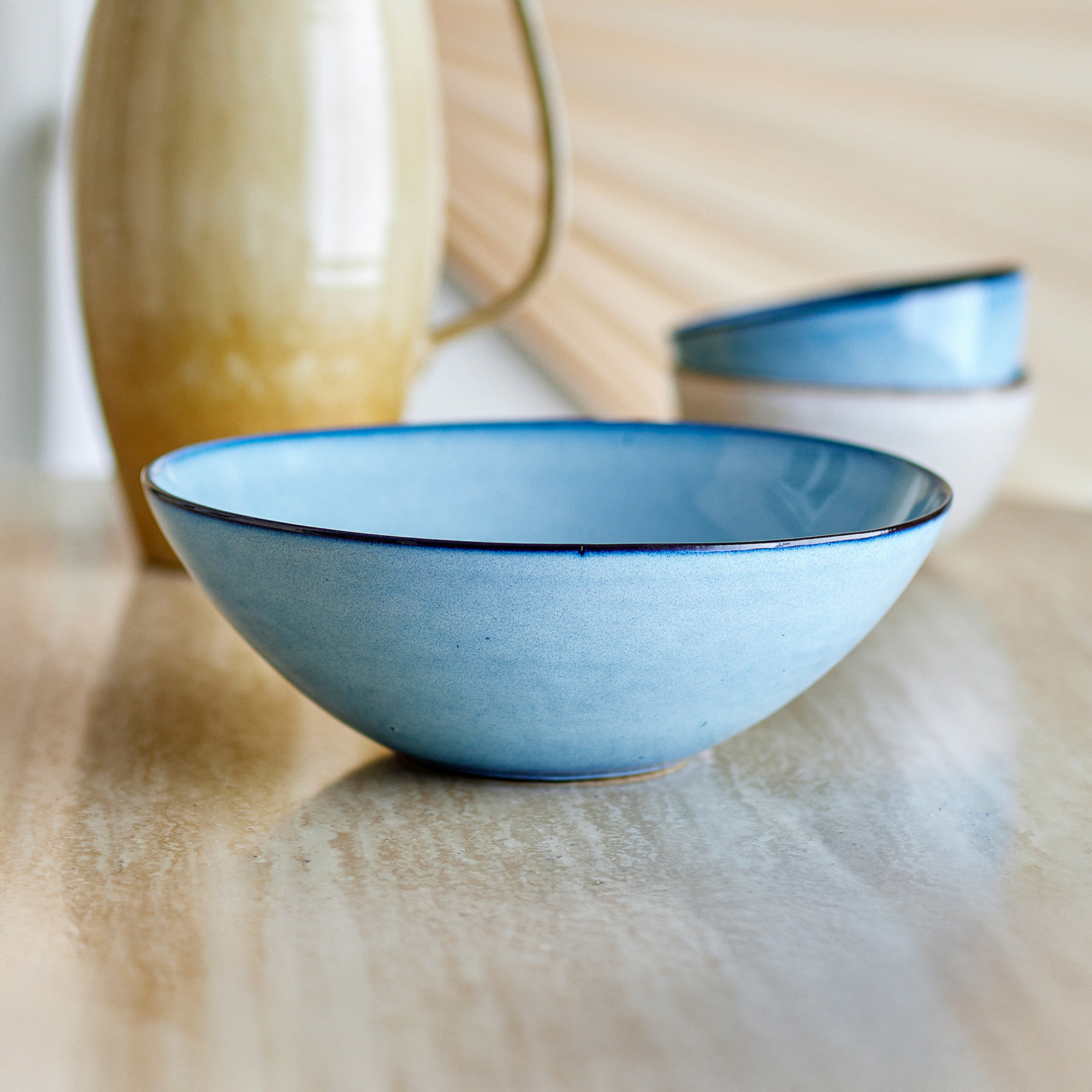 Miska Sandrine, modrá, výška 10 cm, keramika – Bloomingville