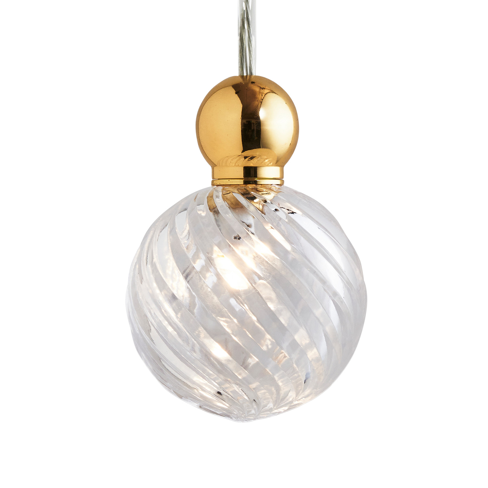 EBB & FLOW Uva M/L Hanging Ball gold clear swirl