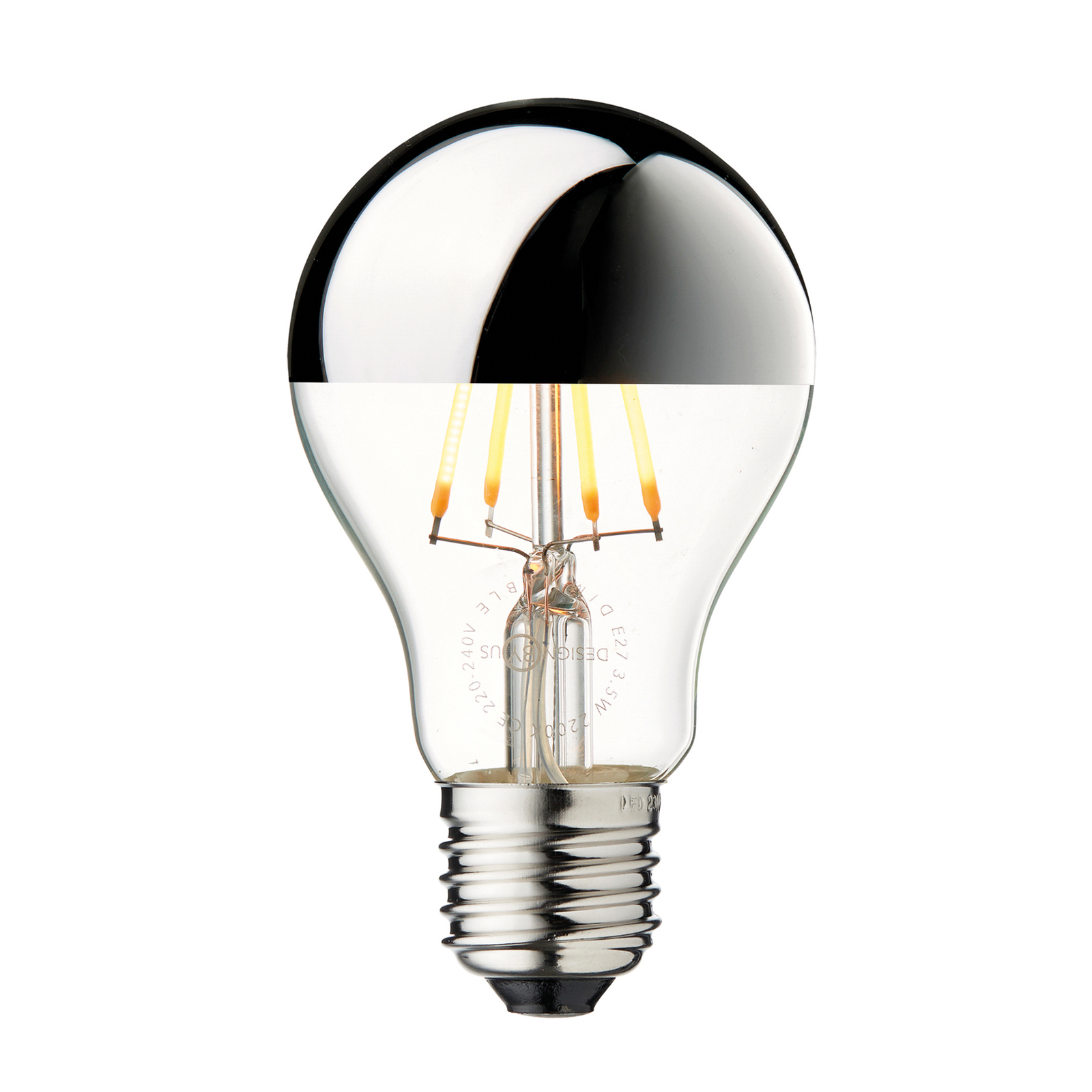 LED zrkadlová lampa Ľubovoľná E27 strieborná 3,5W 2700K stmievateľná