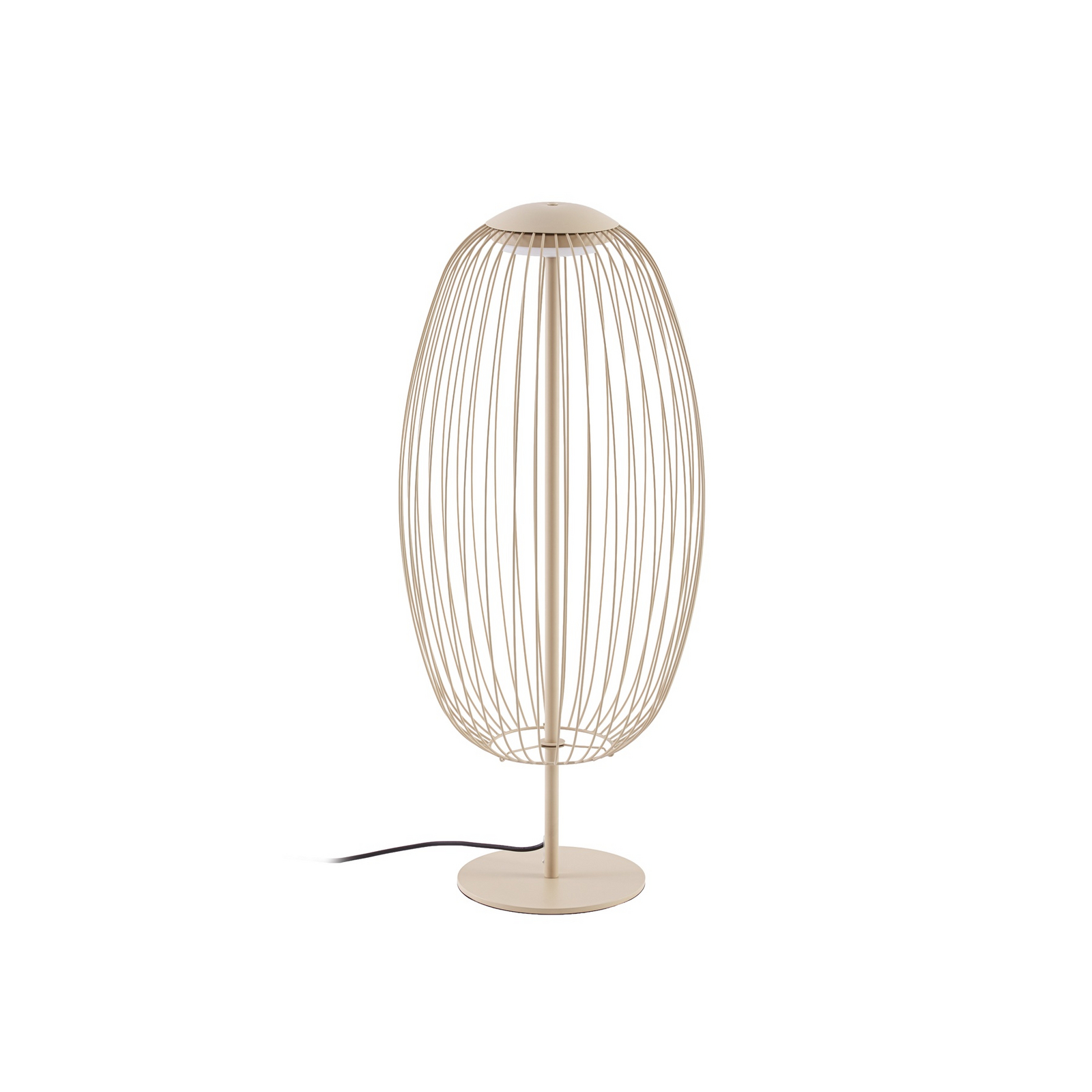 Lámpara de pie LED exterior Lucande Richi, color beige, altura 90 cm, IP44