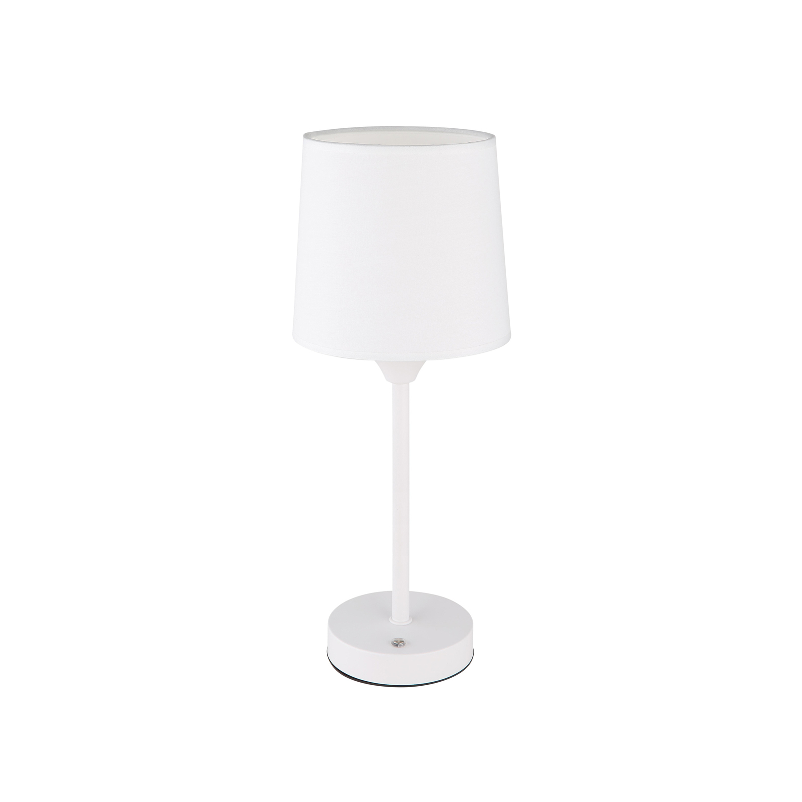 Lampe de table LED rechargeable Lunki, blanc, hauteur 35 cm, tissu, CCT
