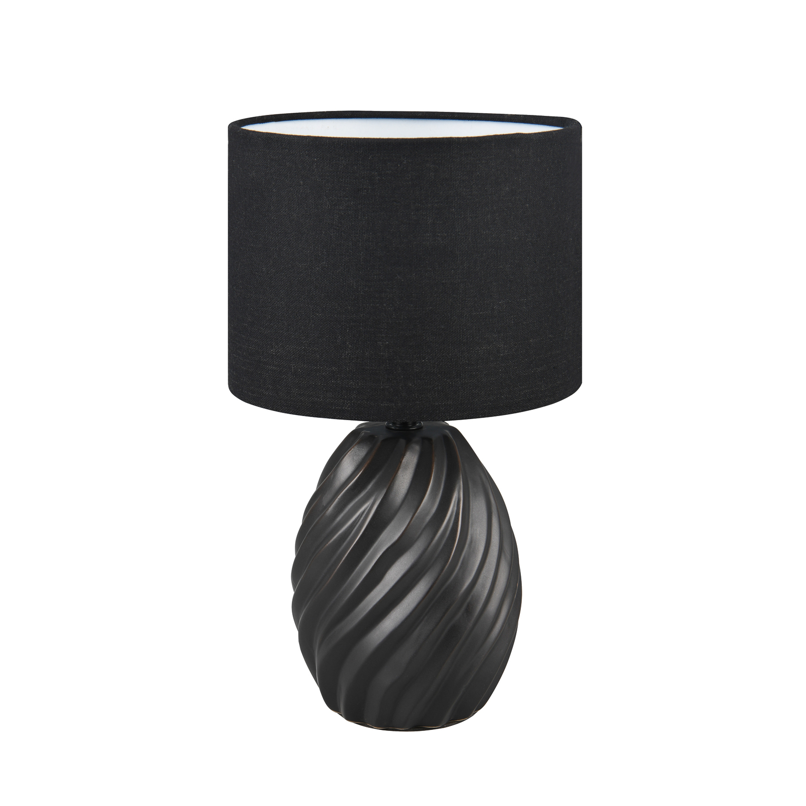 Lampe à poser Melva, noir mat, Ø 18 cm, céramique, E14