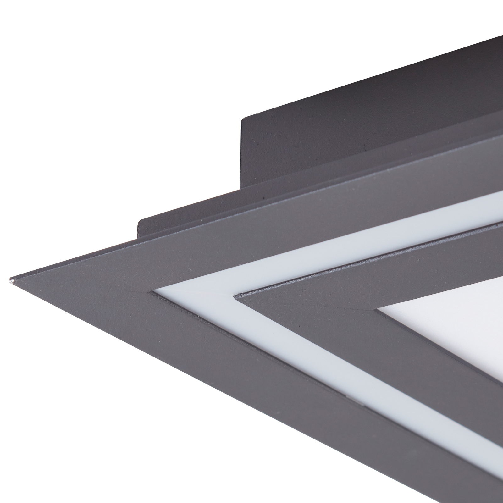 Lucande Leicy LED plafondlamp RGBW zwart 124cm