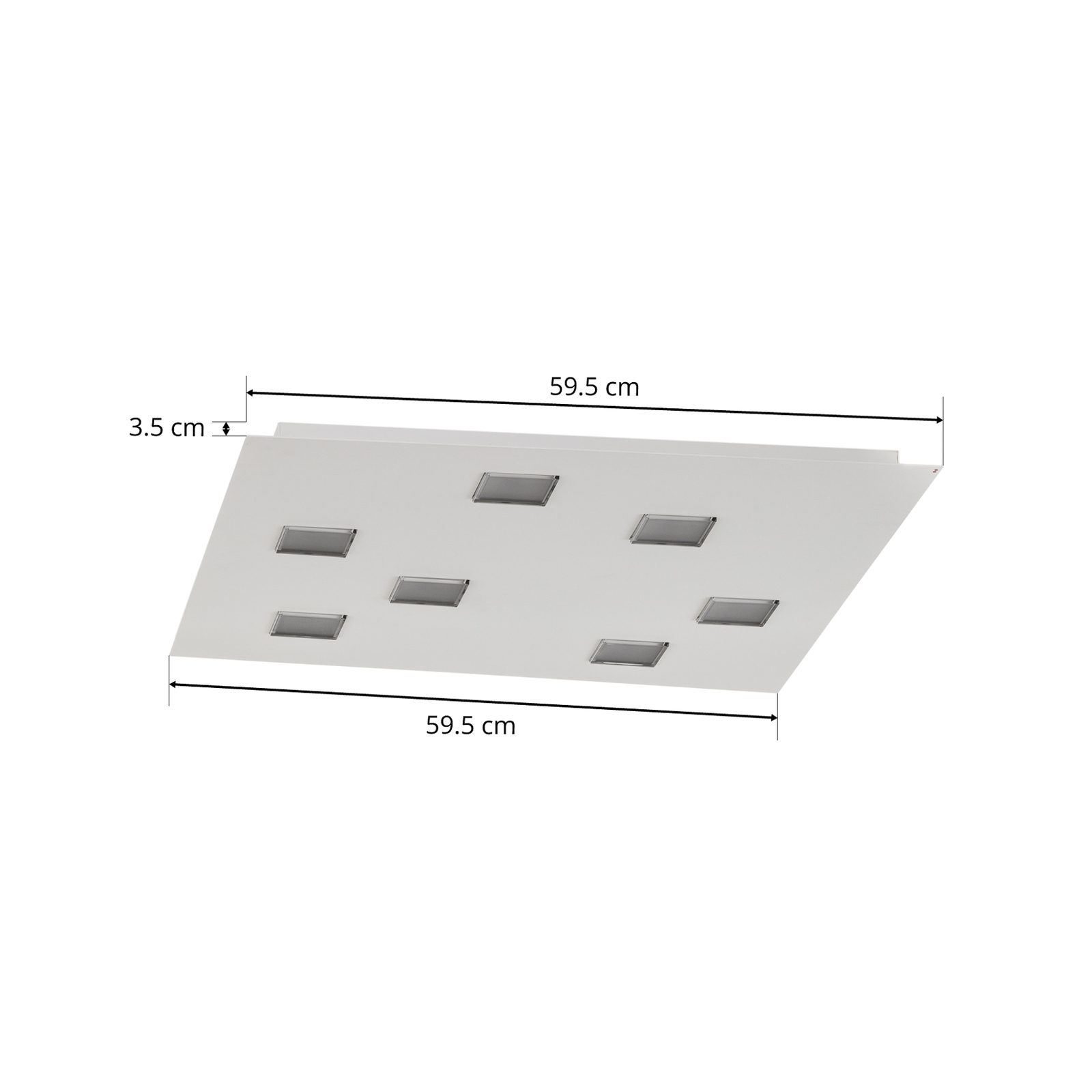 Fabbian Quarter, hvid LED-loftlampe 7 lyskilder