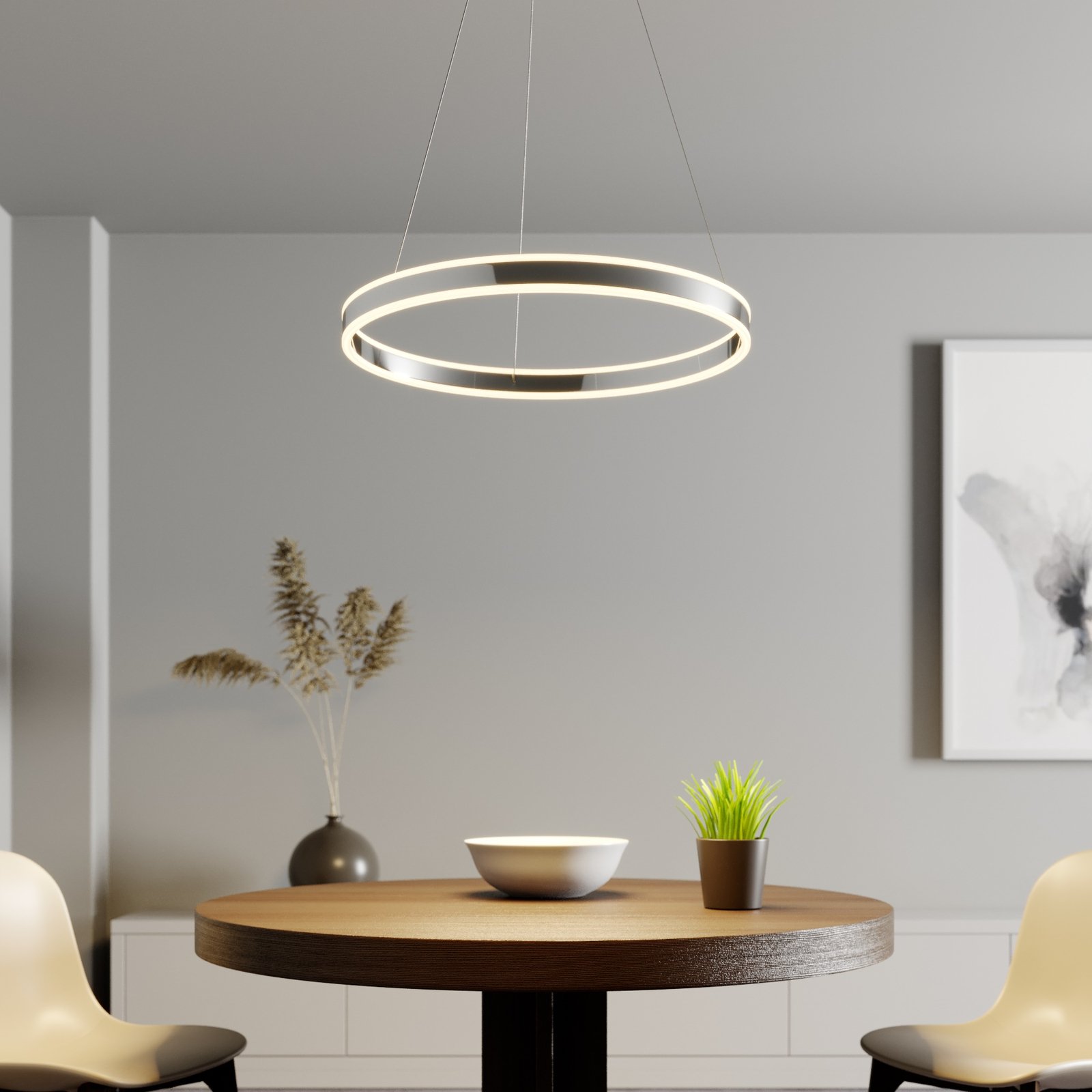 Lyani Pendant Ø60 Chrome/White - Lucande