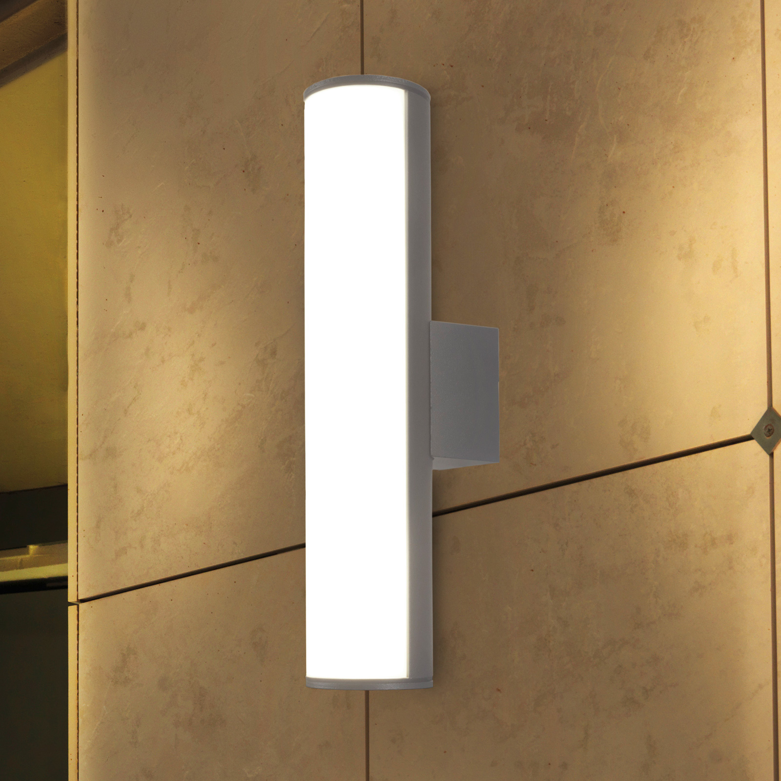 LEDS-C4 Monaco LED outdoor wall light, die-cast aluminium, polycarbonate, 6.5 W, energy efficiency: A+, H: 30 cm