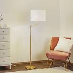 Lilian floor lamp, LED dimmer, matt brass